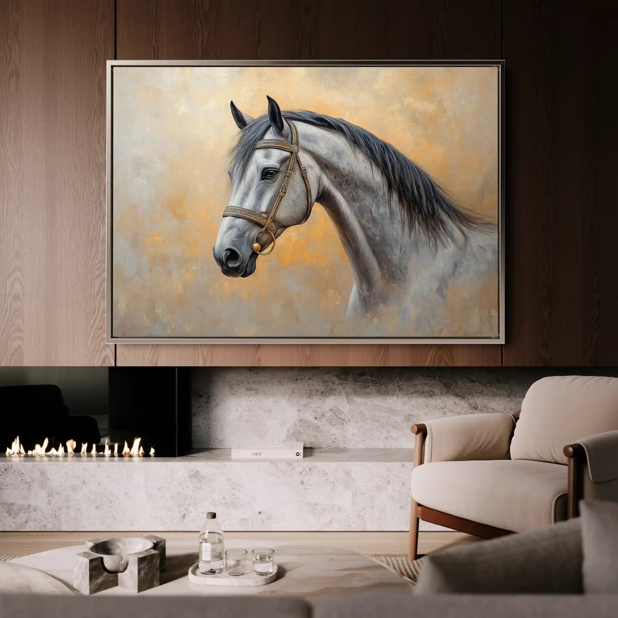 Horses 092 Canvas Art 90 x 60 cm / Stretched on hidden frame