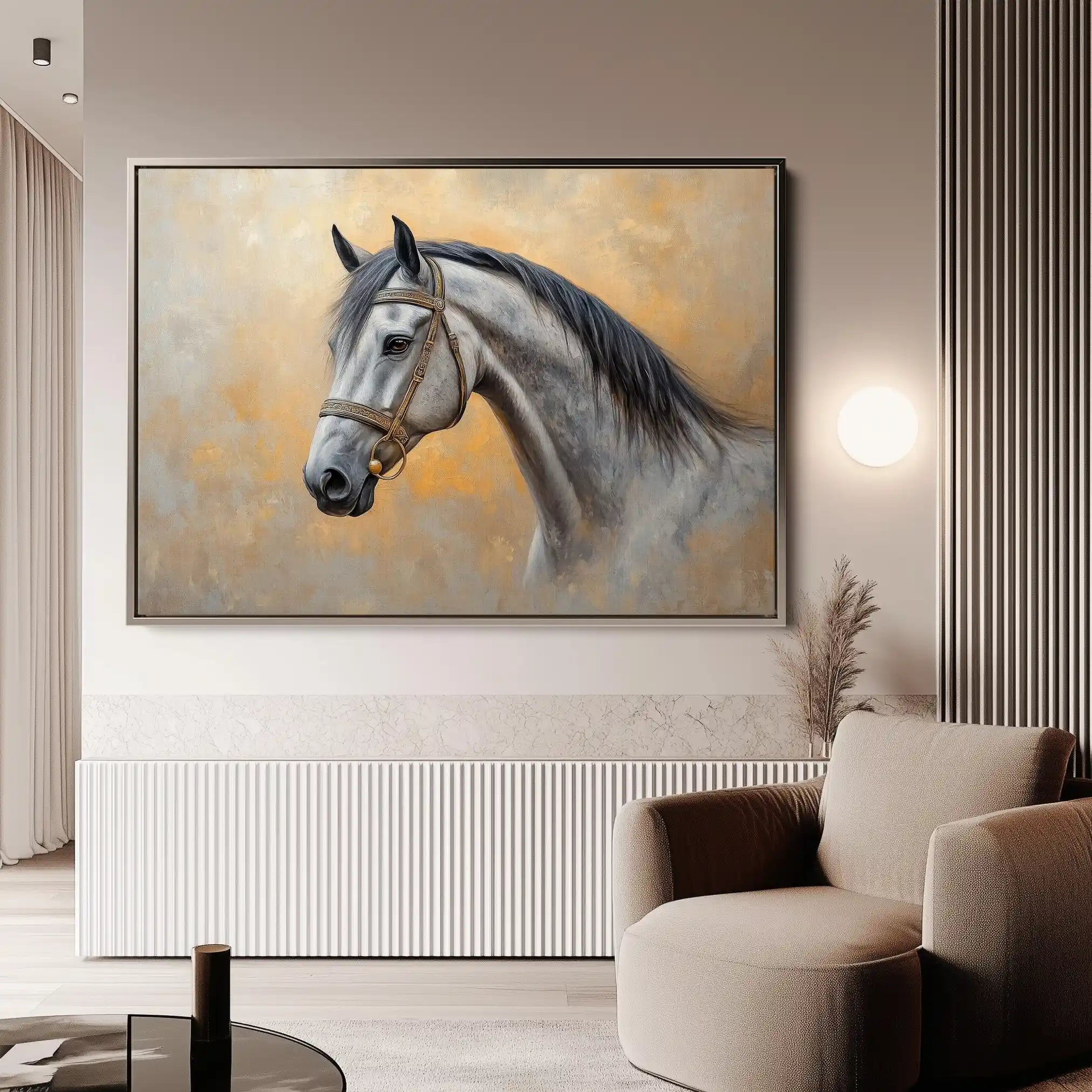 Horses 092 Canvas Art 90 x 60 cm / Stretched on hidden frame