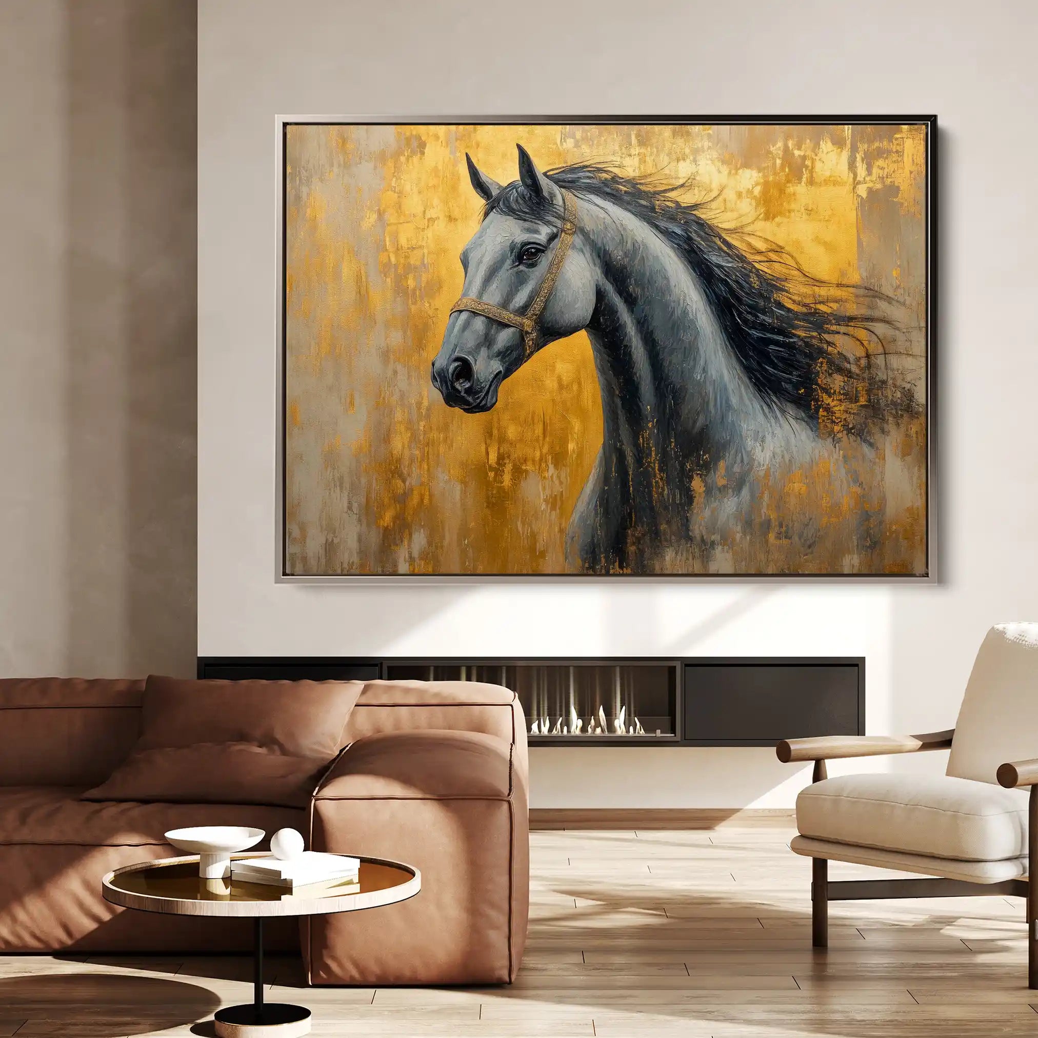 Horses 093 Canvas Art 90 x 60 cm / Stretched on hidden frame