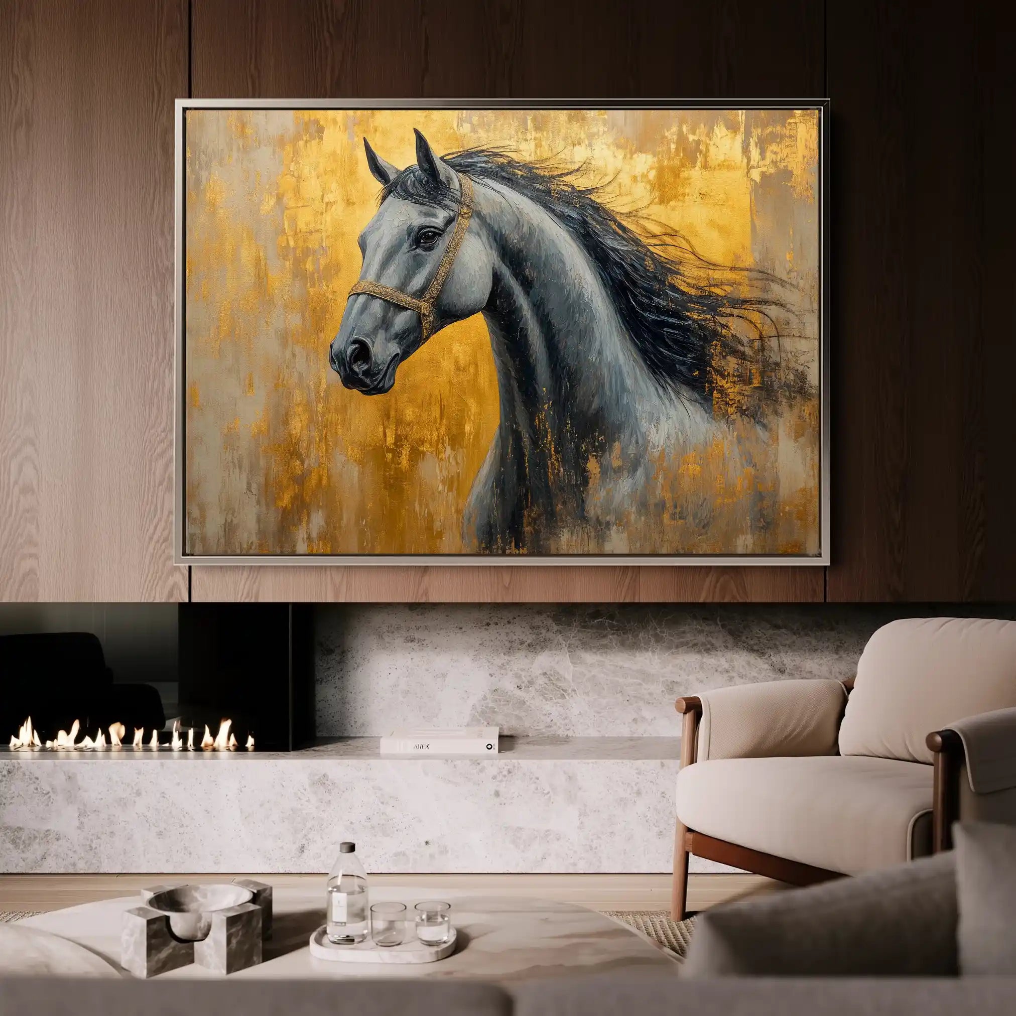 Horses 093 Canvas Art 90 x 60 cm / Stretched on hidden frame