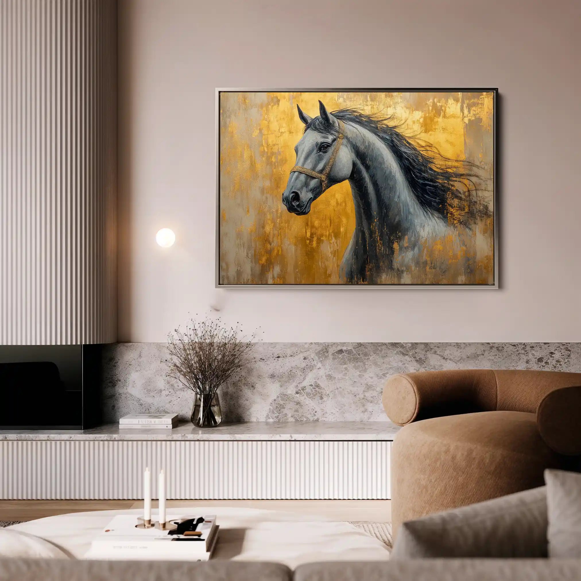 Horses 093 Canvas Art 90 x 60 cm / Stretched on hidden frame