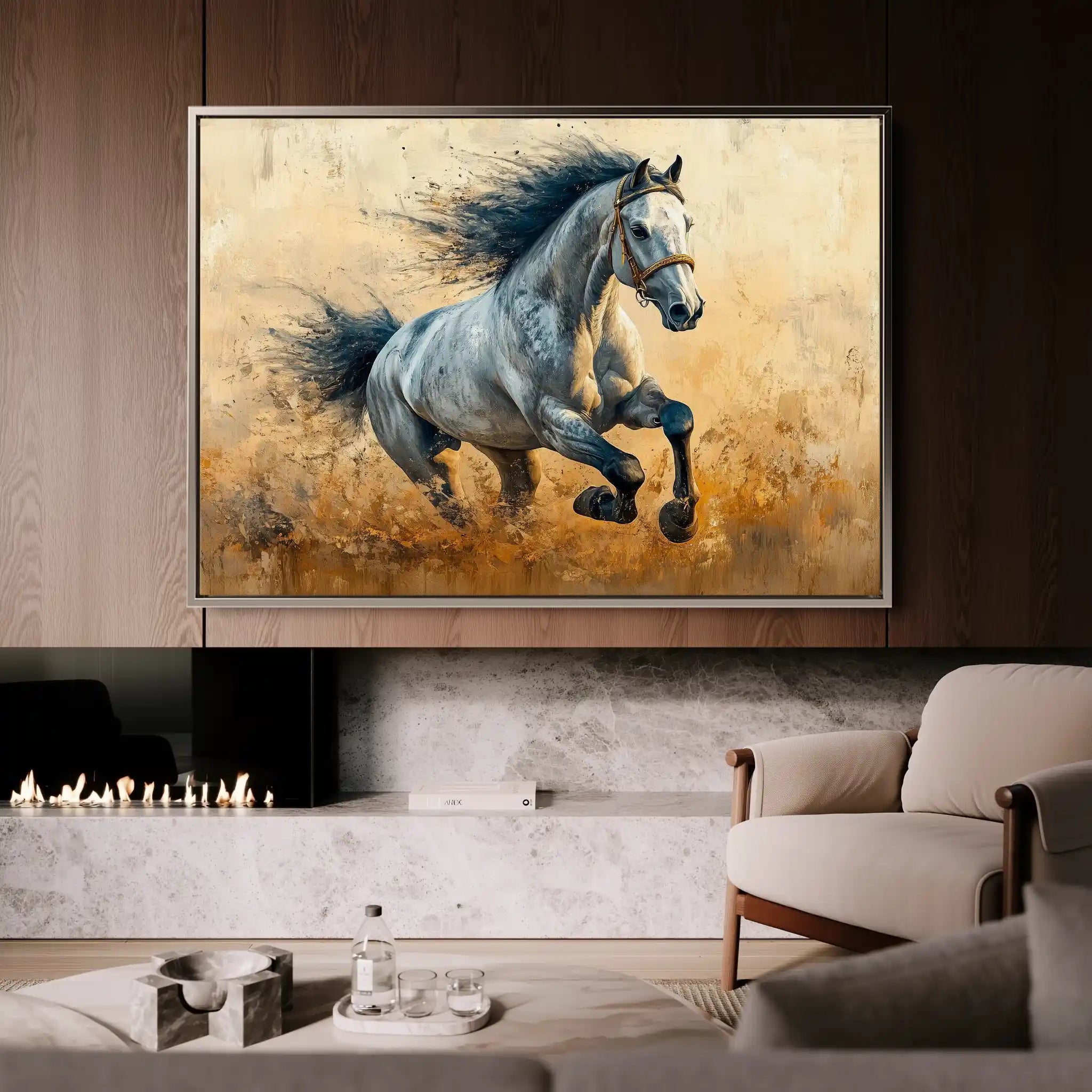 Horses 094 Canvas Art 90 x 60 cm / Stretched on hidden frame