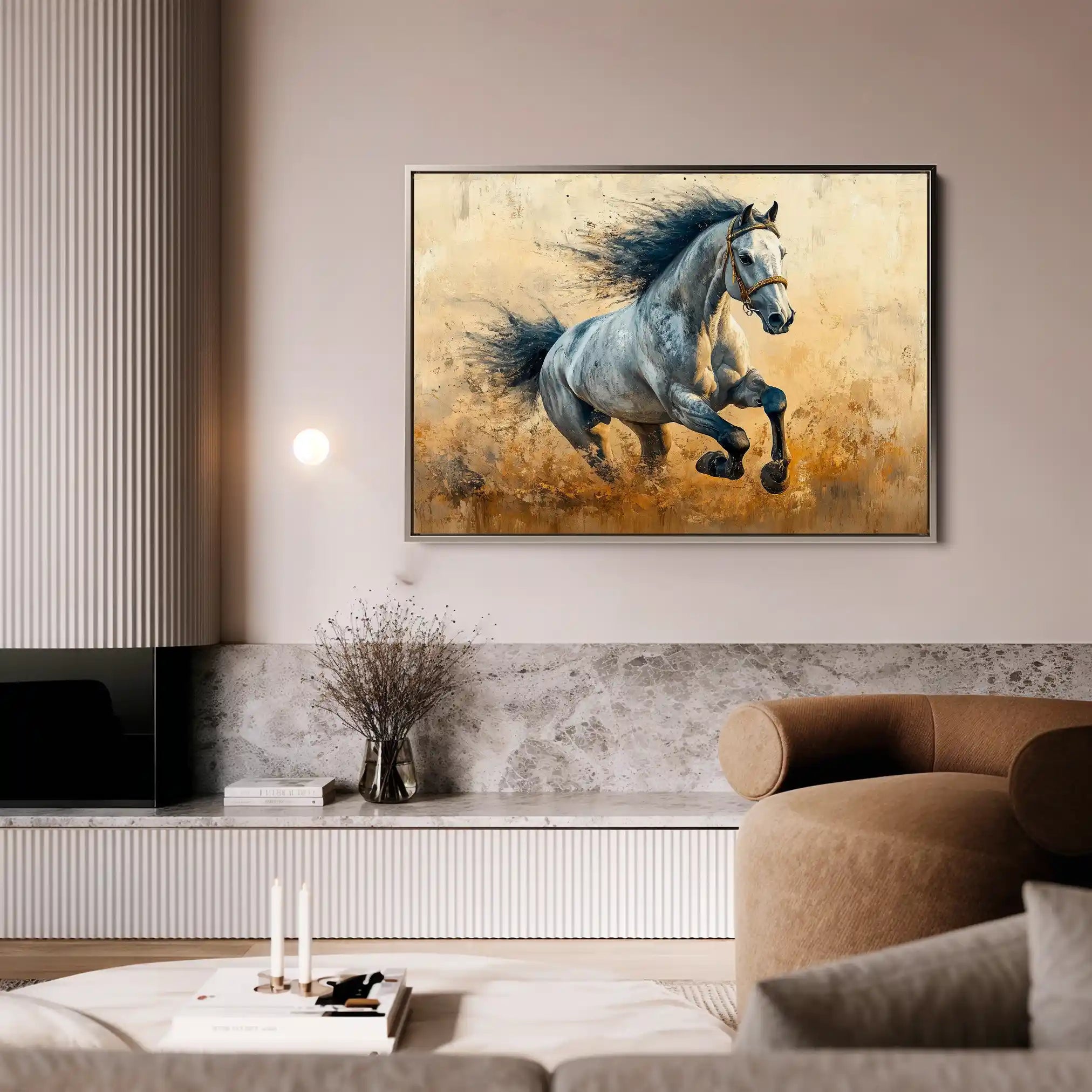 Horses 094 Canvas Art 90 x 60 cm / Stretched on hidden frame