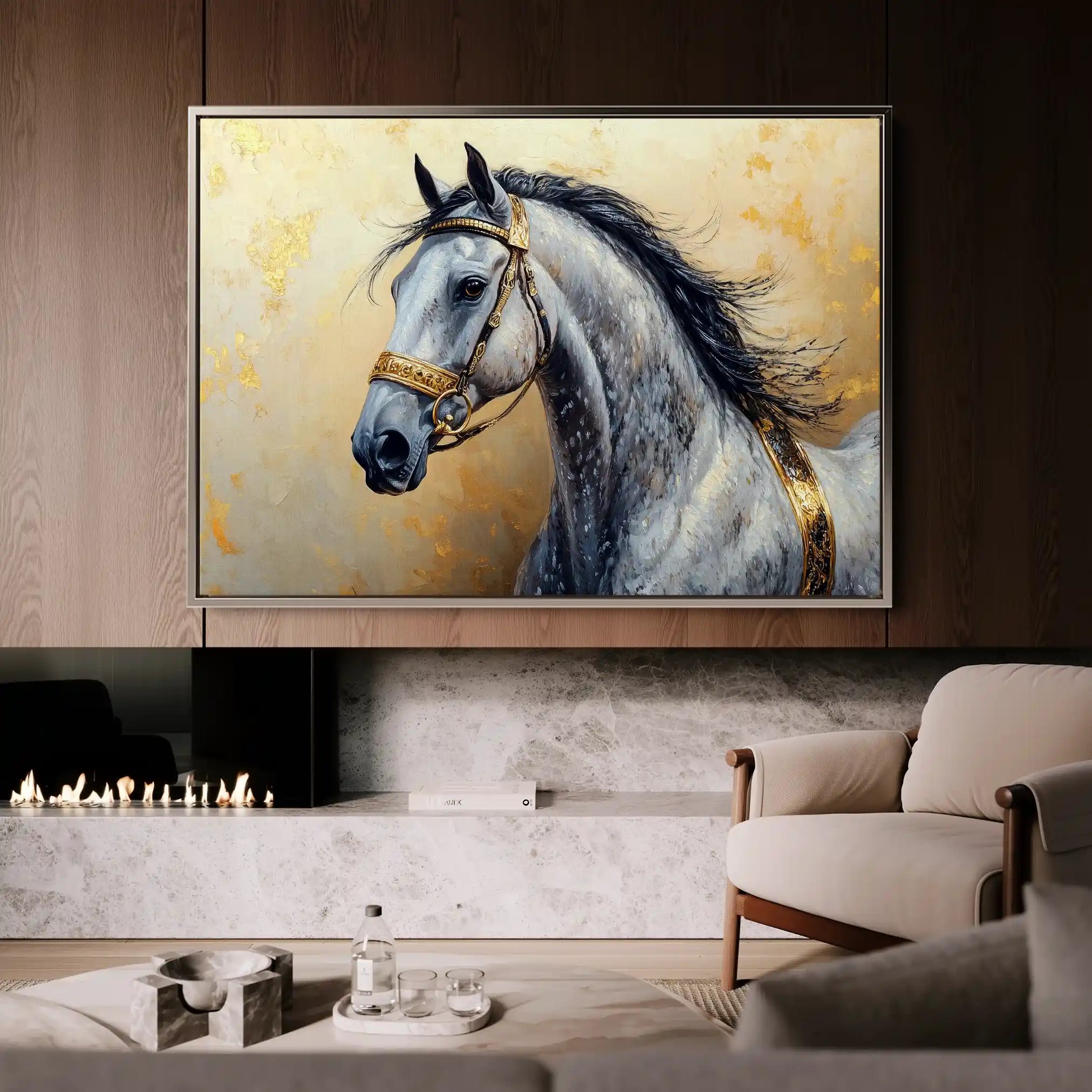 Horses 095 Canvas Art 90 x 60 cm / Stretched on hidden frame