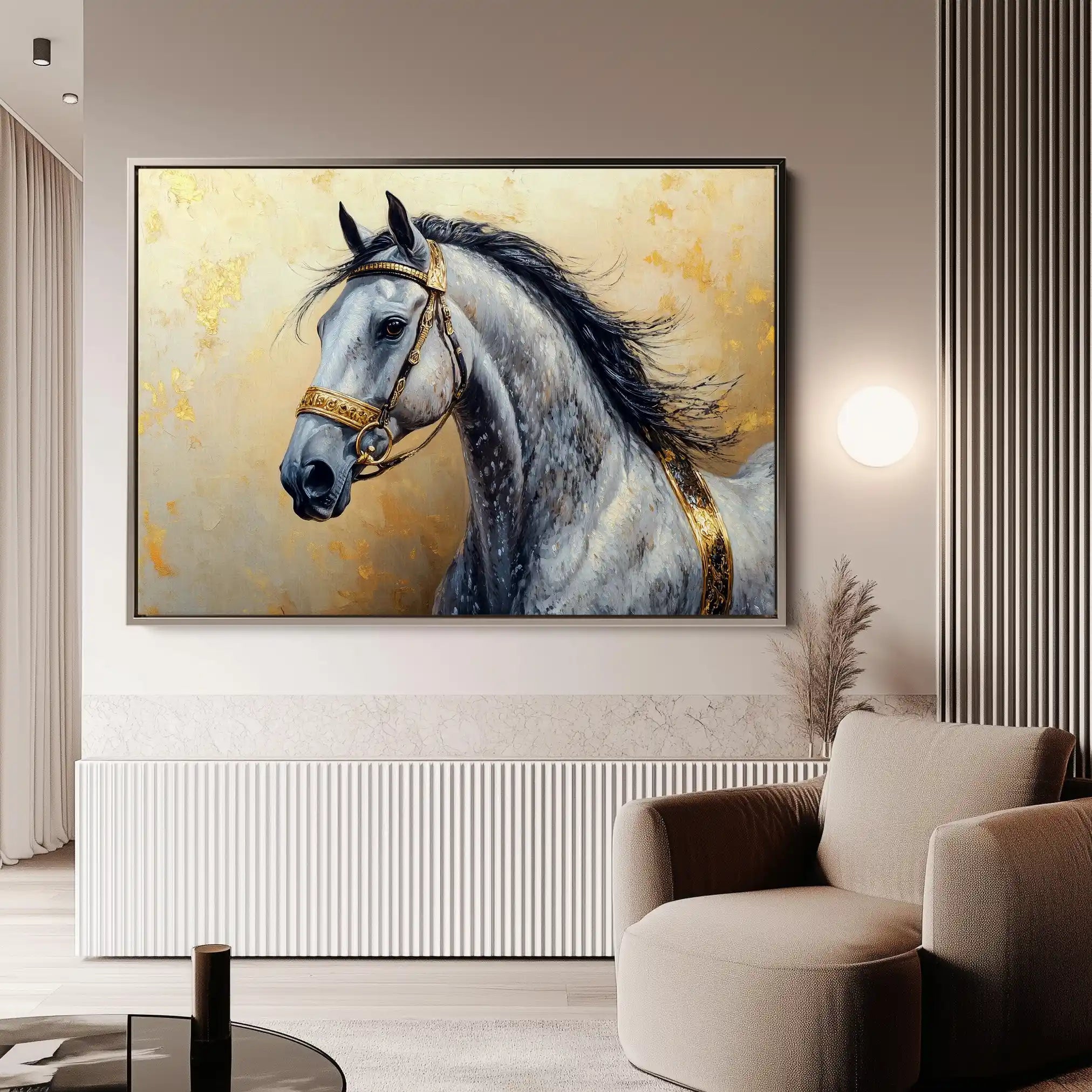Horses 095 Canvas Art 90 x 60 cm / Stretched on hidden frame