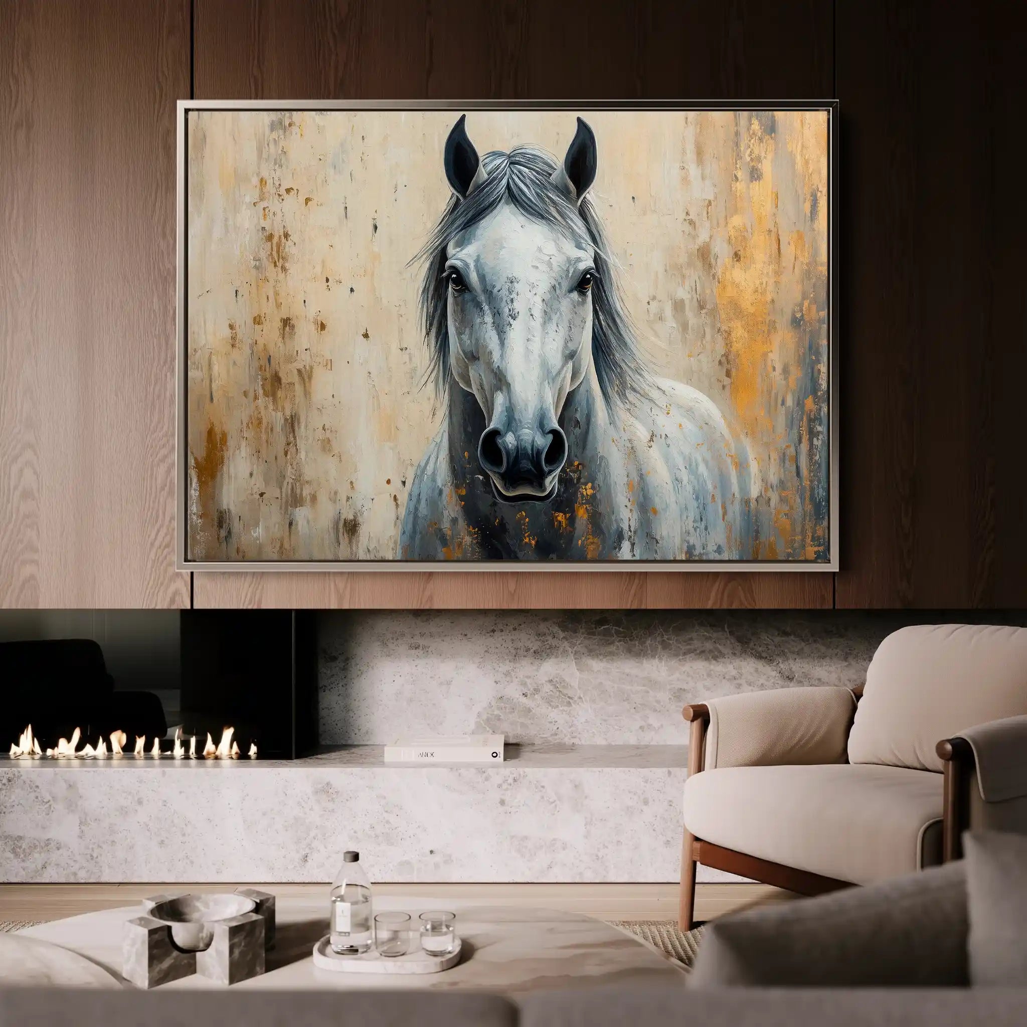 Horses 097 Canvas Art 90 x 60 cm / Stretched on hidden frame
