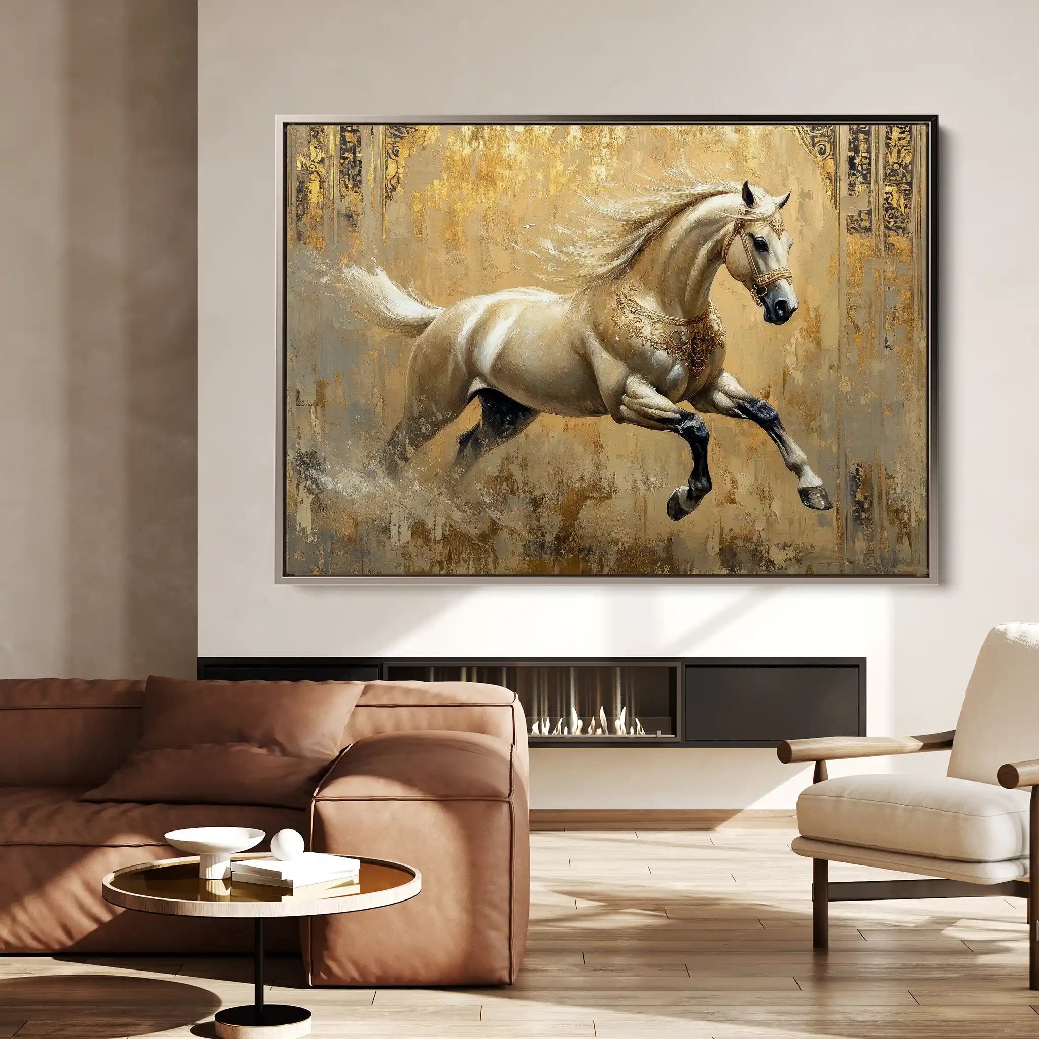 Horses 099 Canvas Art 90 x 60 cm / Stretched on hidden frame