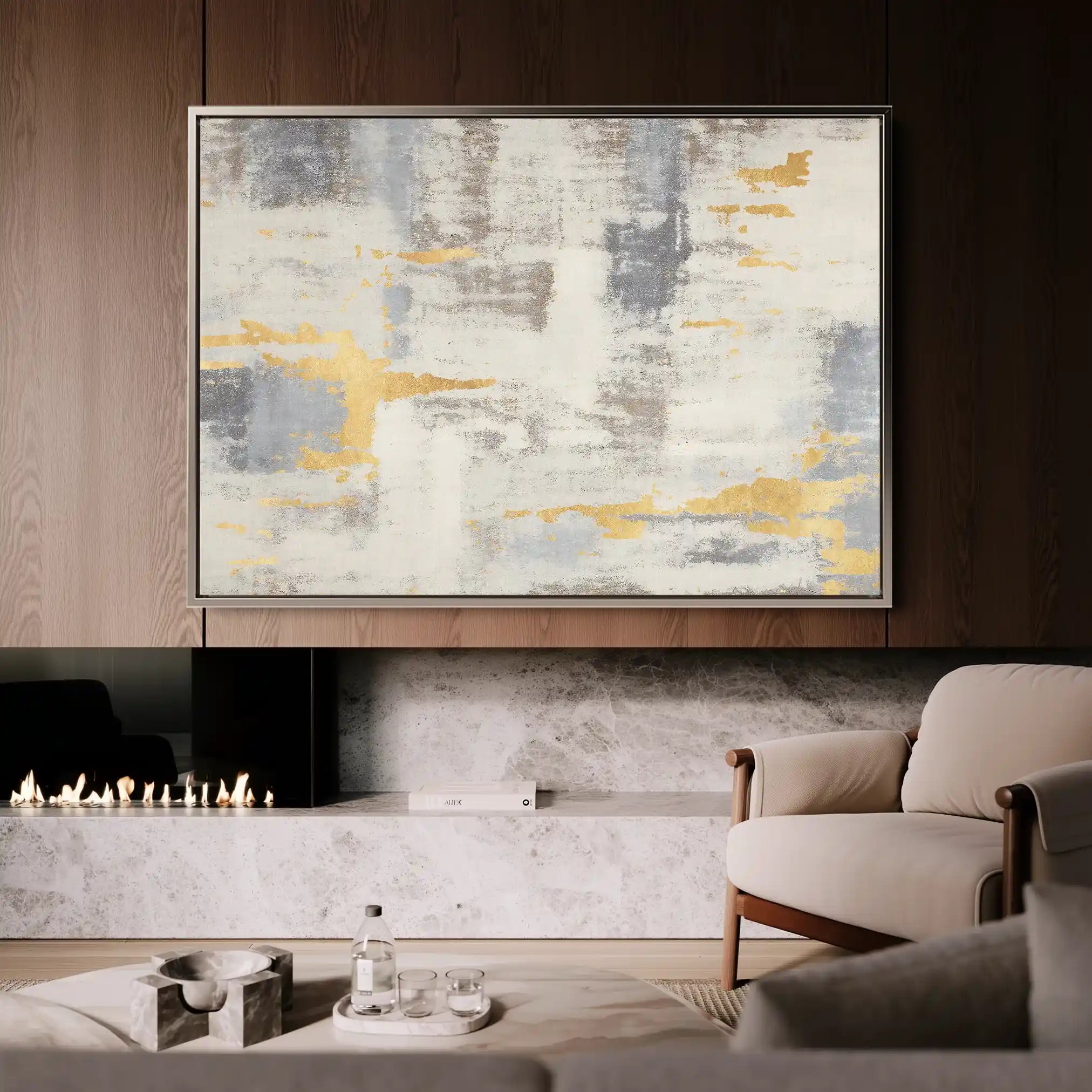 Abstract 100 Canvas Art 60 x 40 cm / Stretched on hidden frame