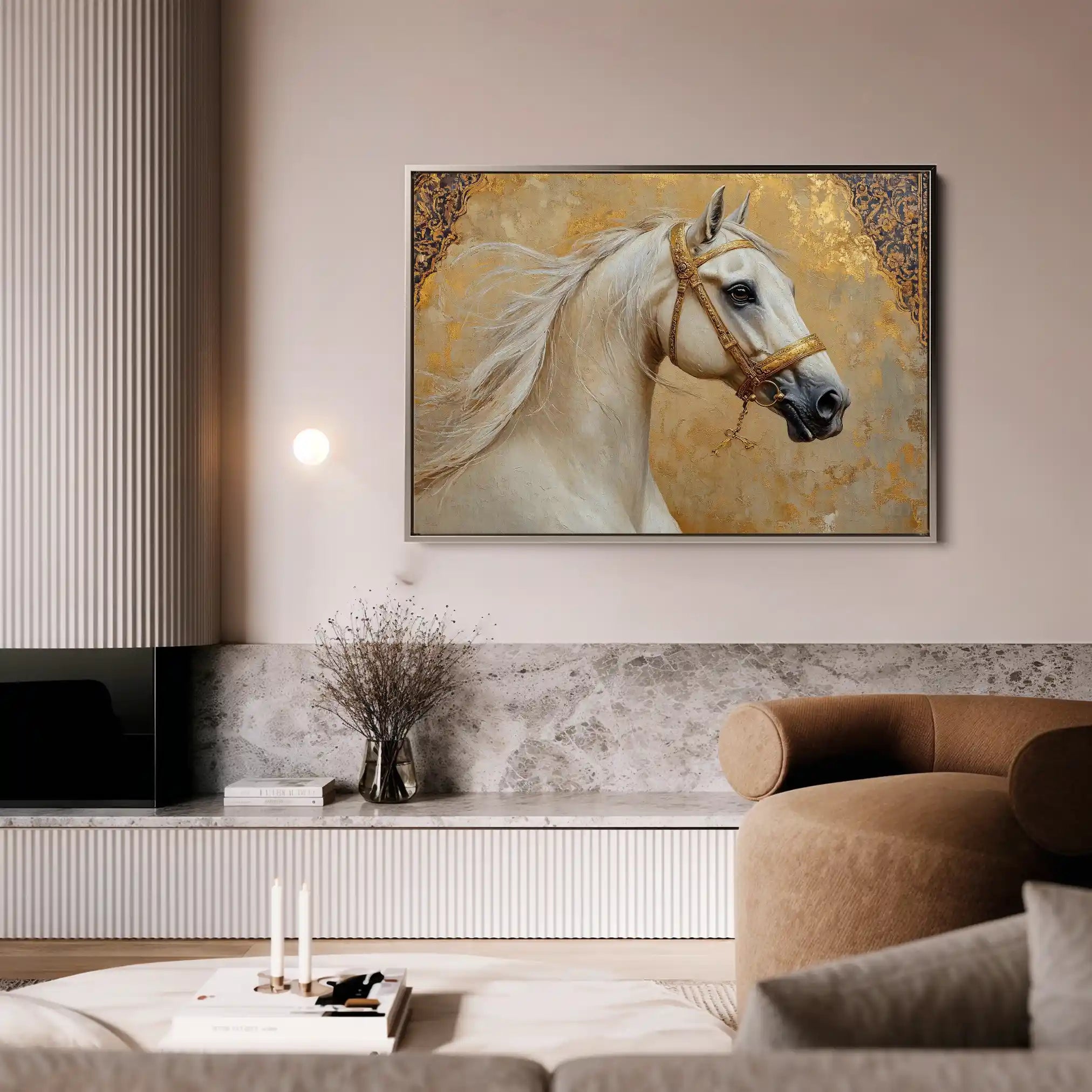 Horses 100 Canvas Art 90 x 60 cm / Stretched on hidden frame