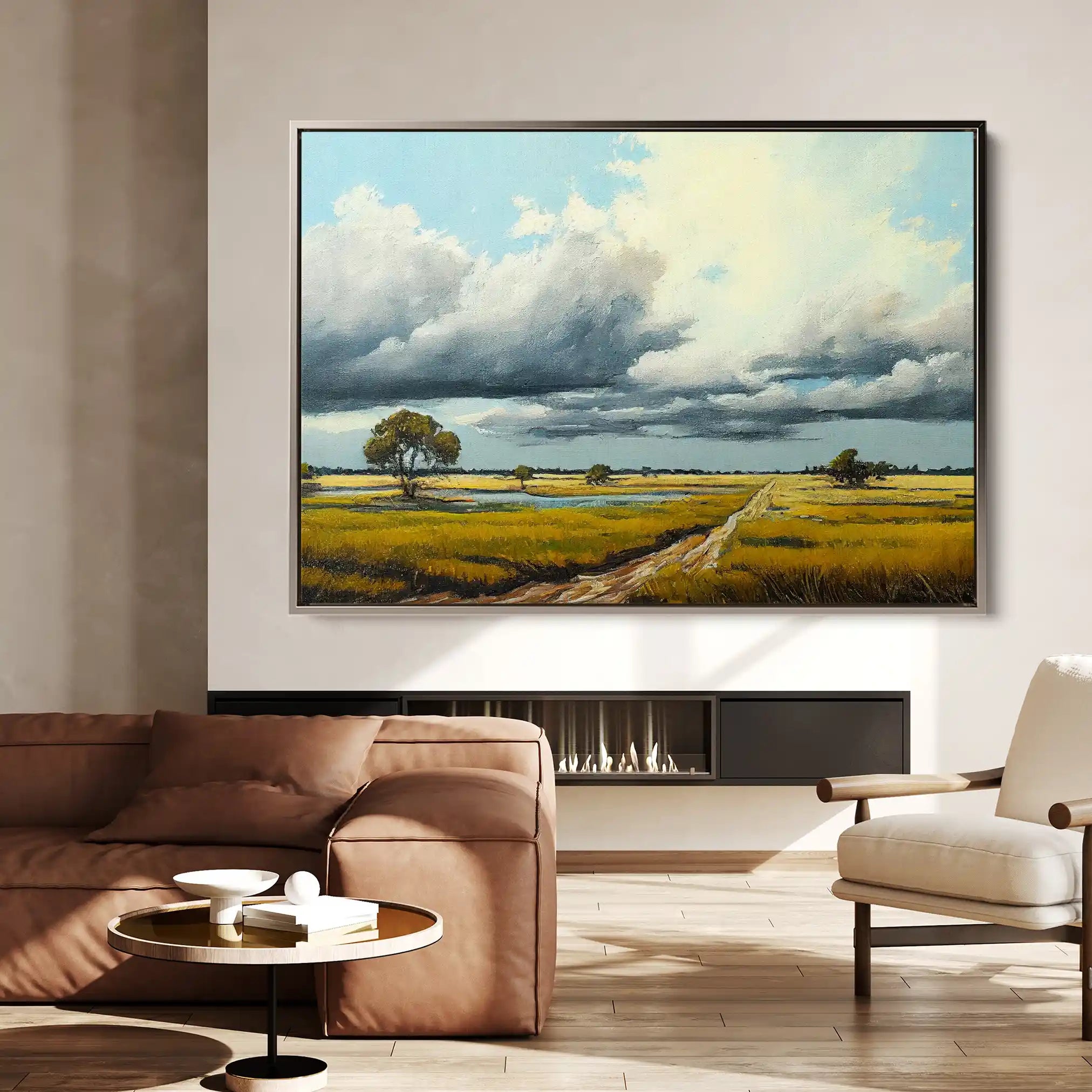 Landscape 100 Canvas Art 90 x 60 cm / Stretched on hidden frame