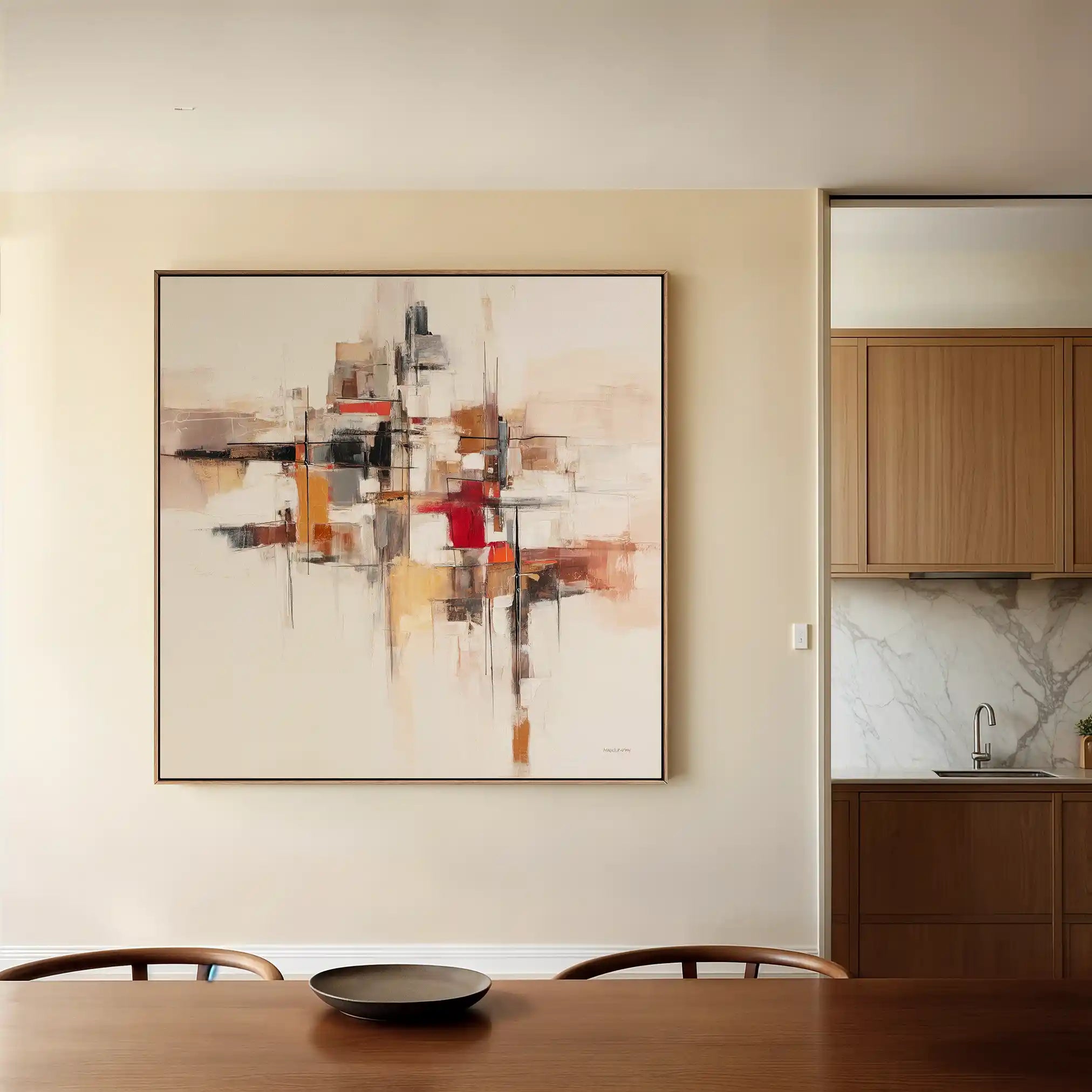 Abstract Canvas Wall Art WAD1000-A 80 x 80 cm / Stretched on hidden frame