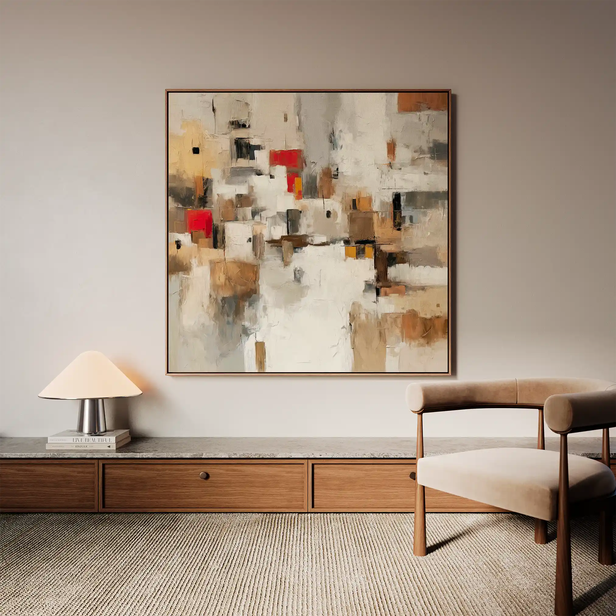 Abstract Canvas Wall Art WAD1001-A 80 x 80 cm / Stretched on hidden frame