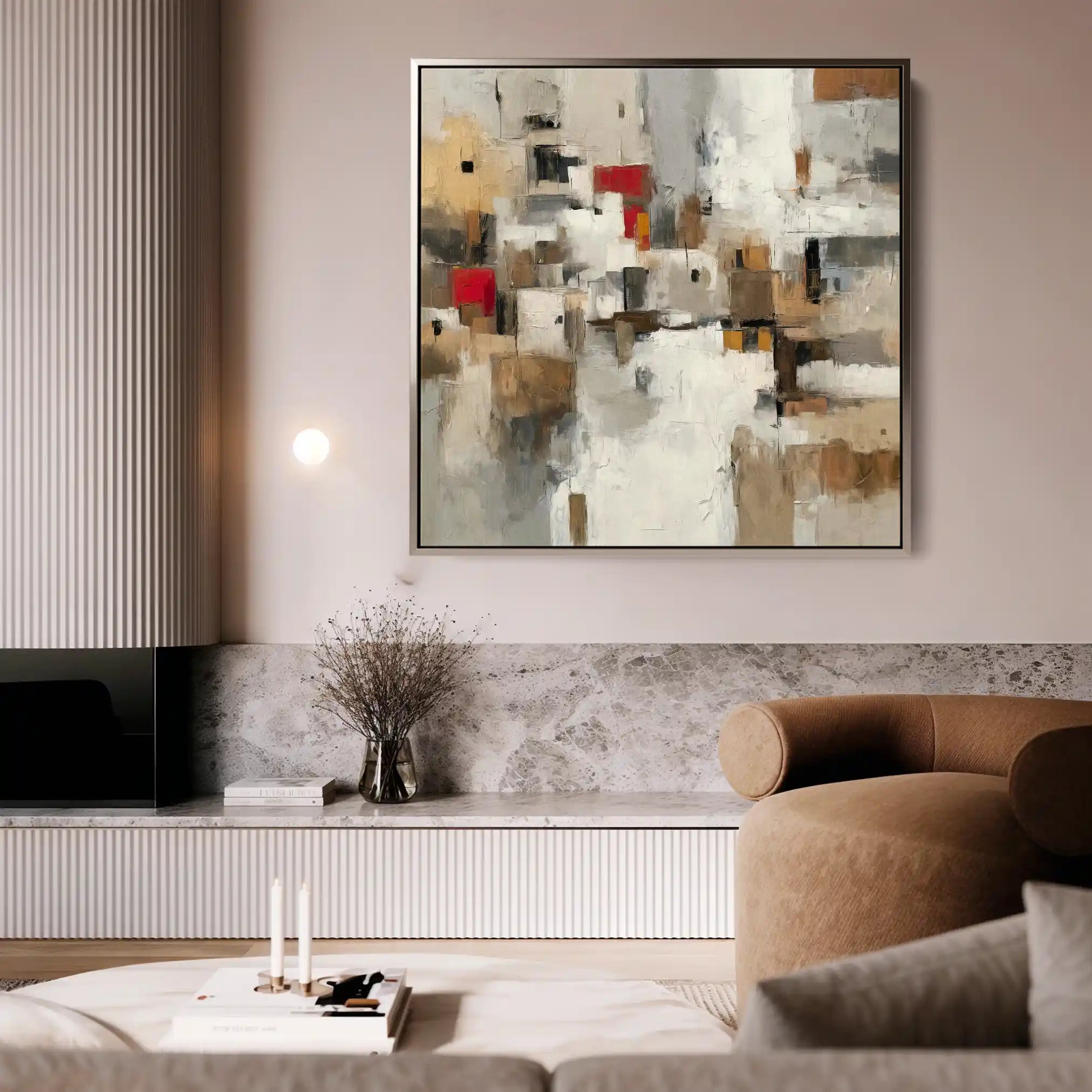 Abstract Canvas Wall Art WAD1001-A 80 x 80 cm / Stretched on hidden frame