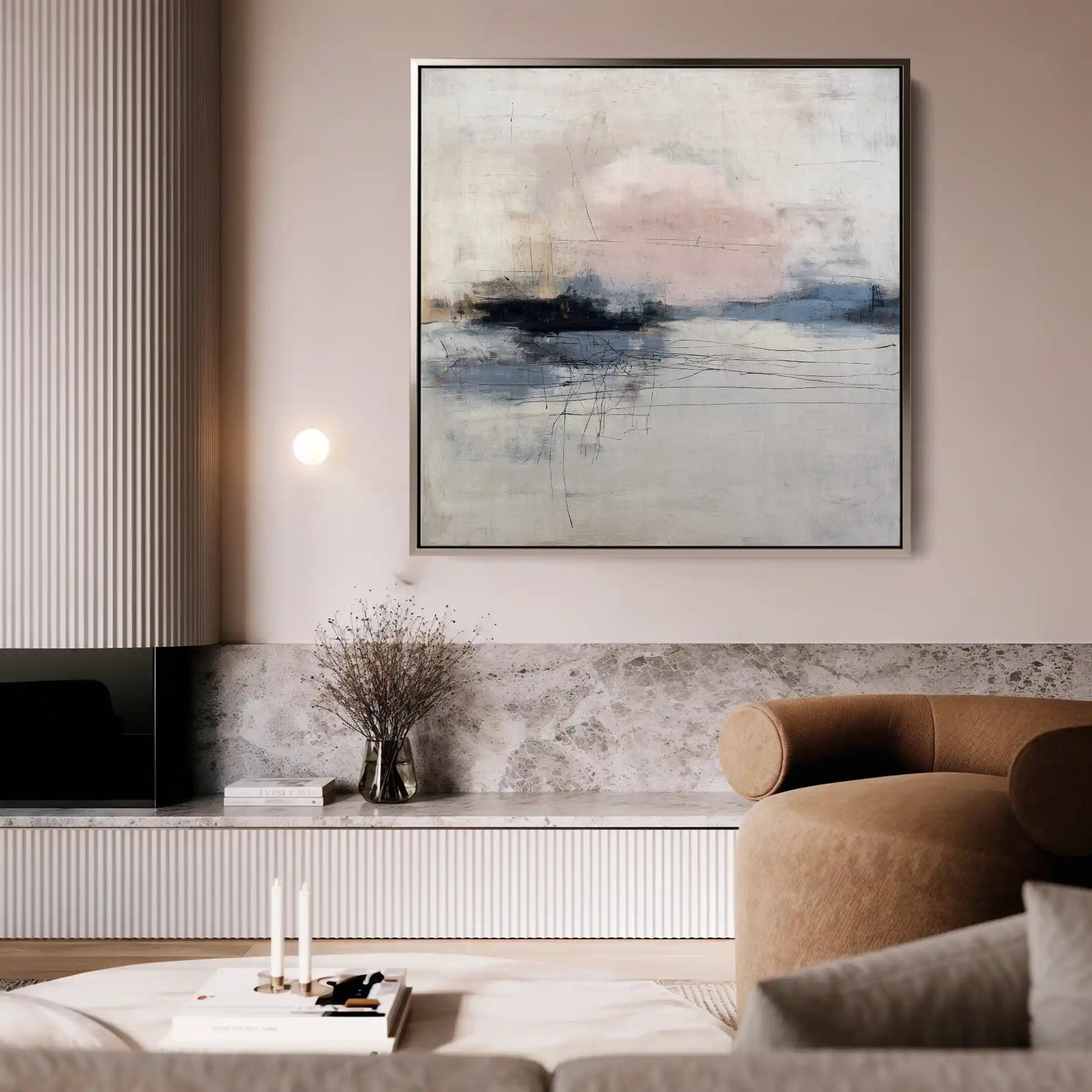 Abstract Canvas Wall Art WAD1002-A 80 x 80 cm / Stretched on hidden frame