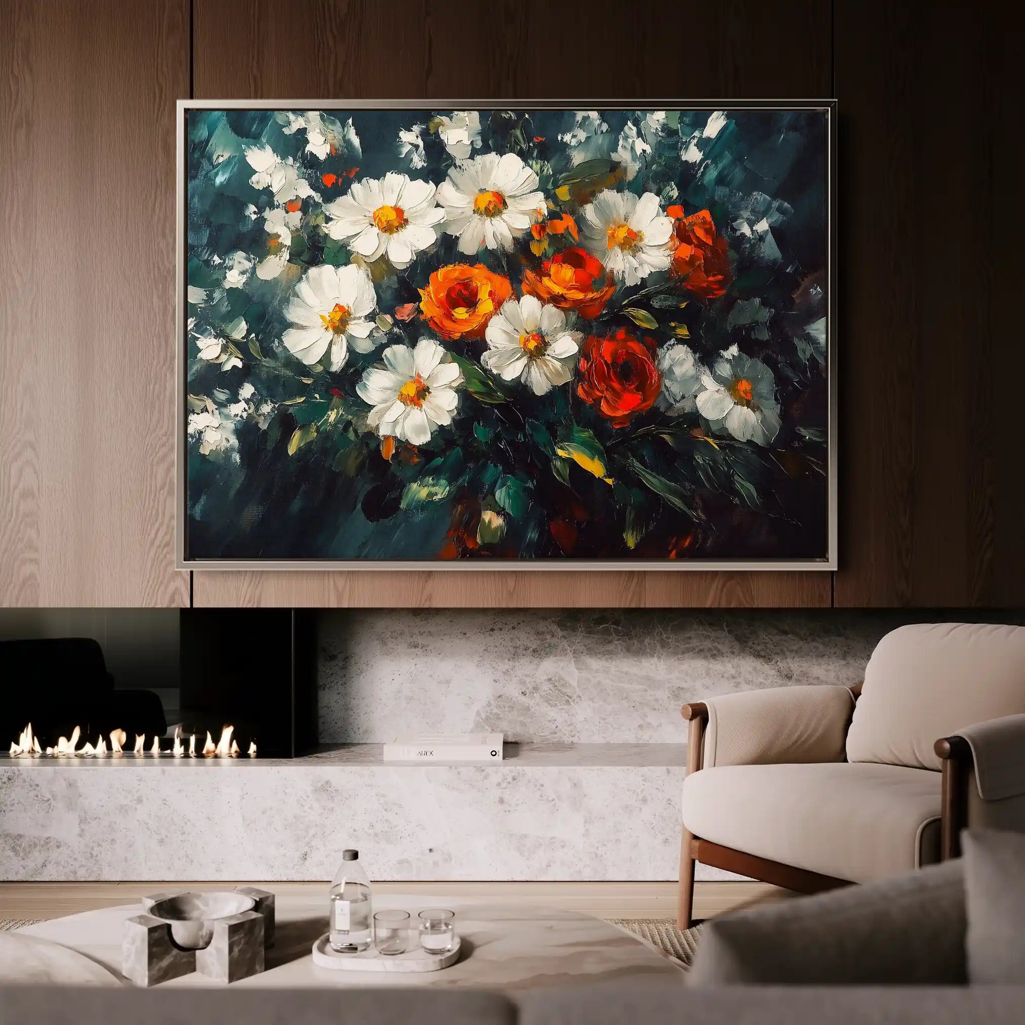 Floral Canvas Wall Art WAD1002-F 90 x 60 cm / Stretched on hidden frame