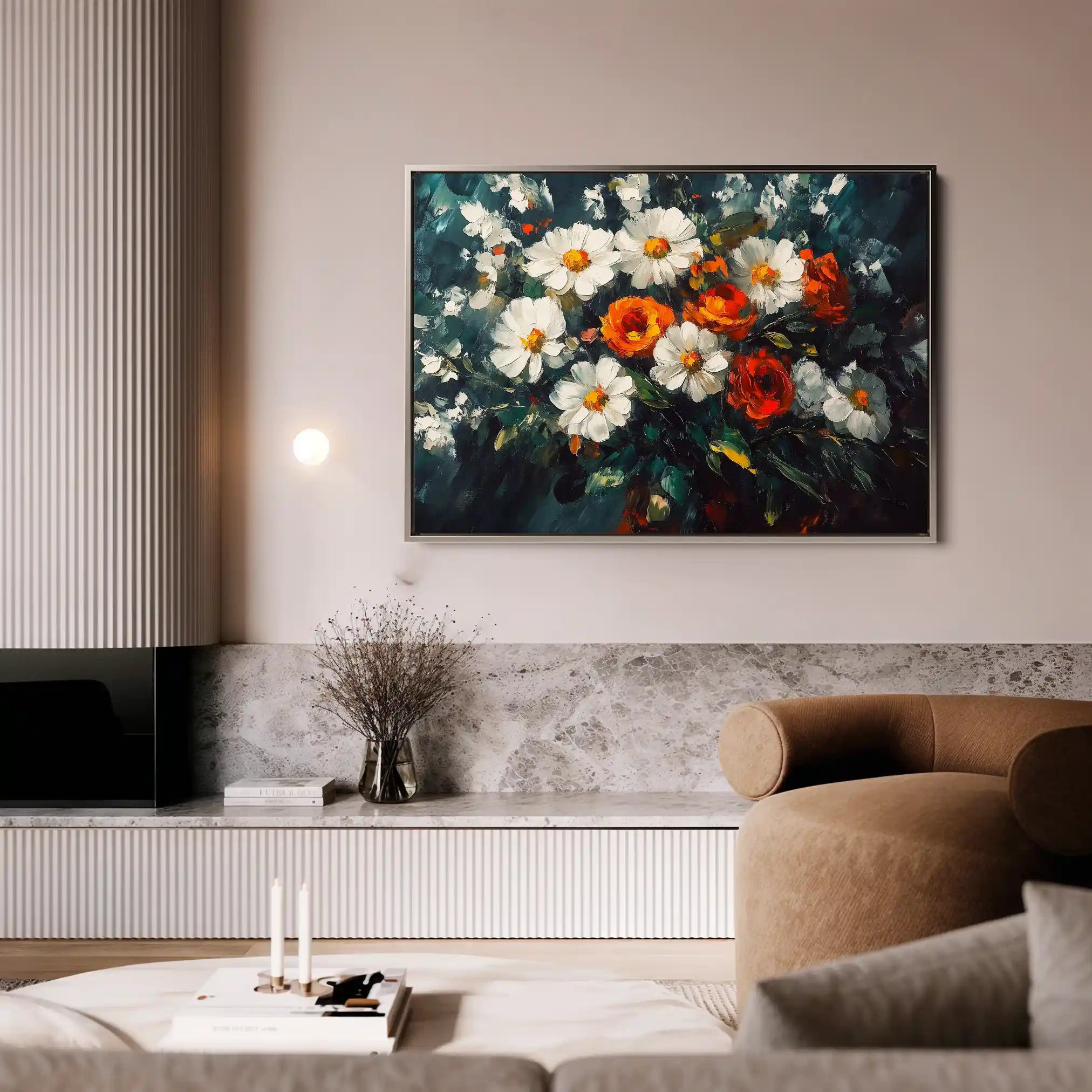 Floral Canvas Wall Art WAD1002-F 90 x 60 cm / Stretched on hidden frame