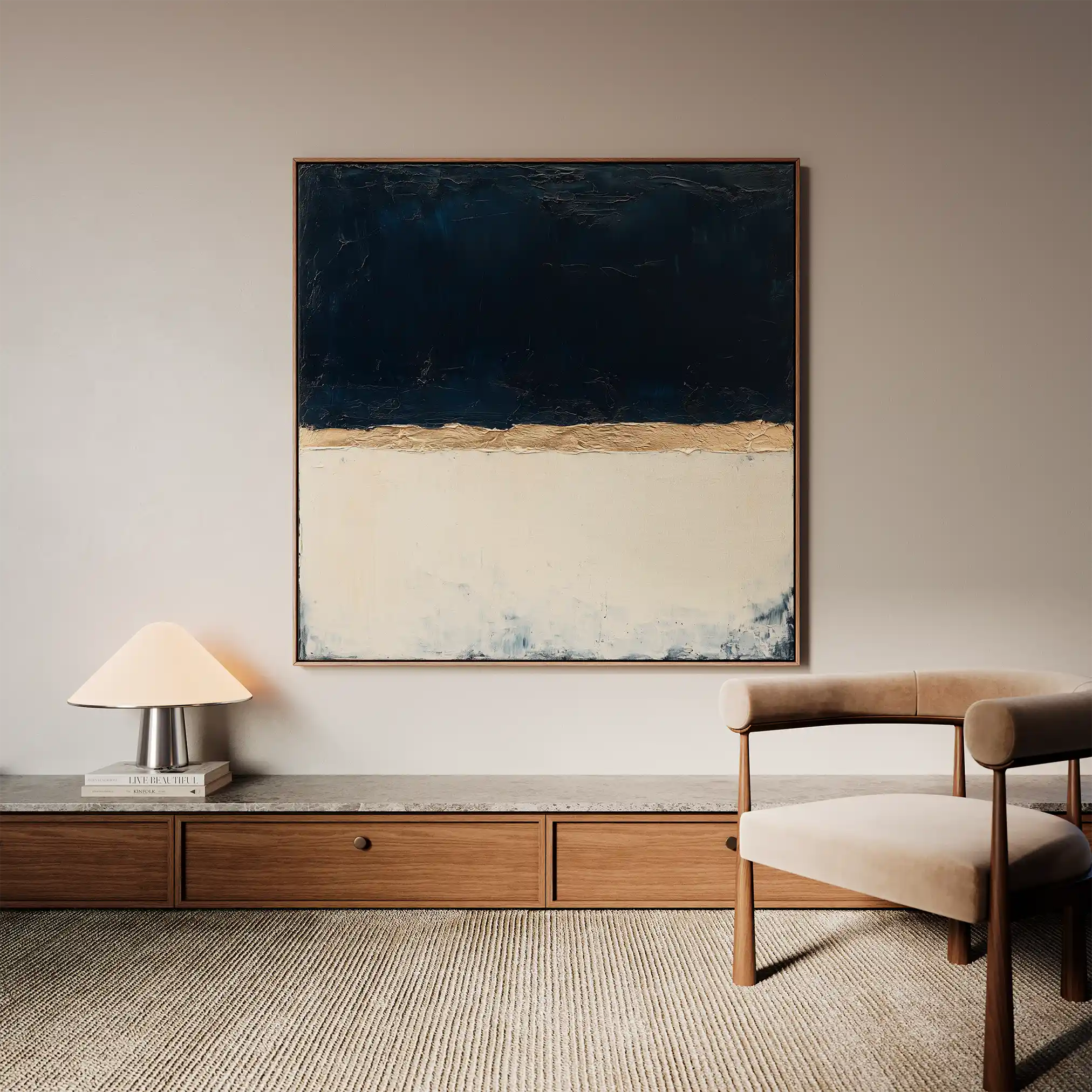 Abstract Canvas Wall Art WAD1004-A 80 x 80 cm / Stretched on hidden frame