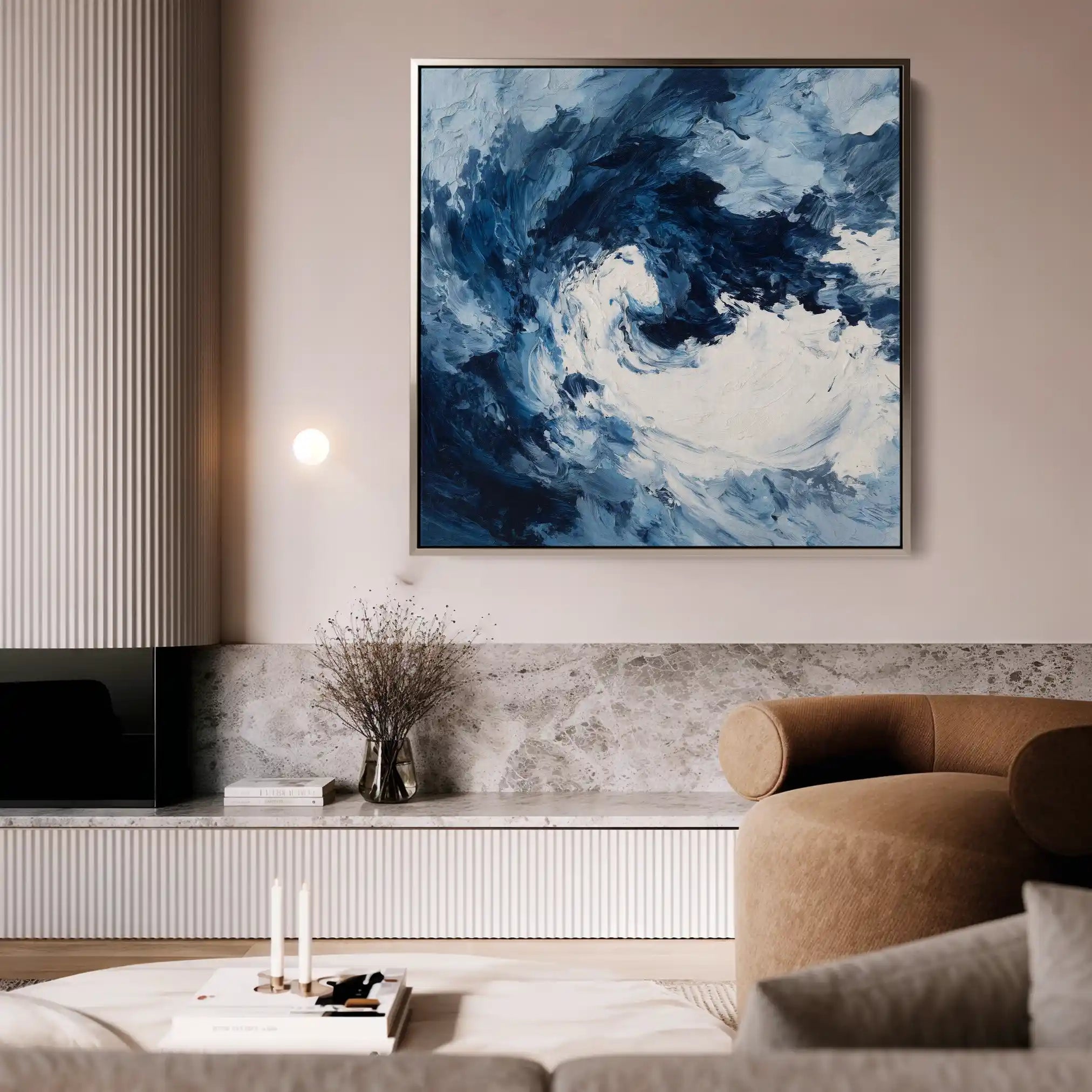 Abstract Canvas Wall Art WAD1005-A 80 x 80 cm / Stretched on hidden frame