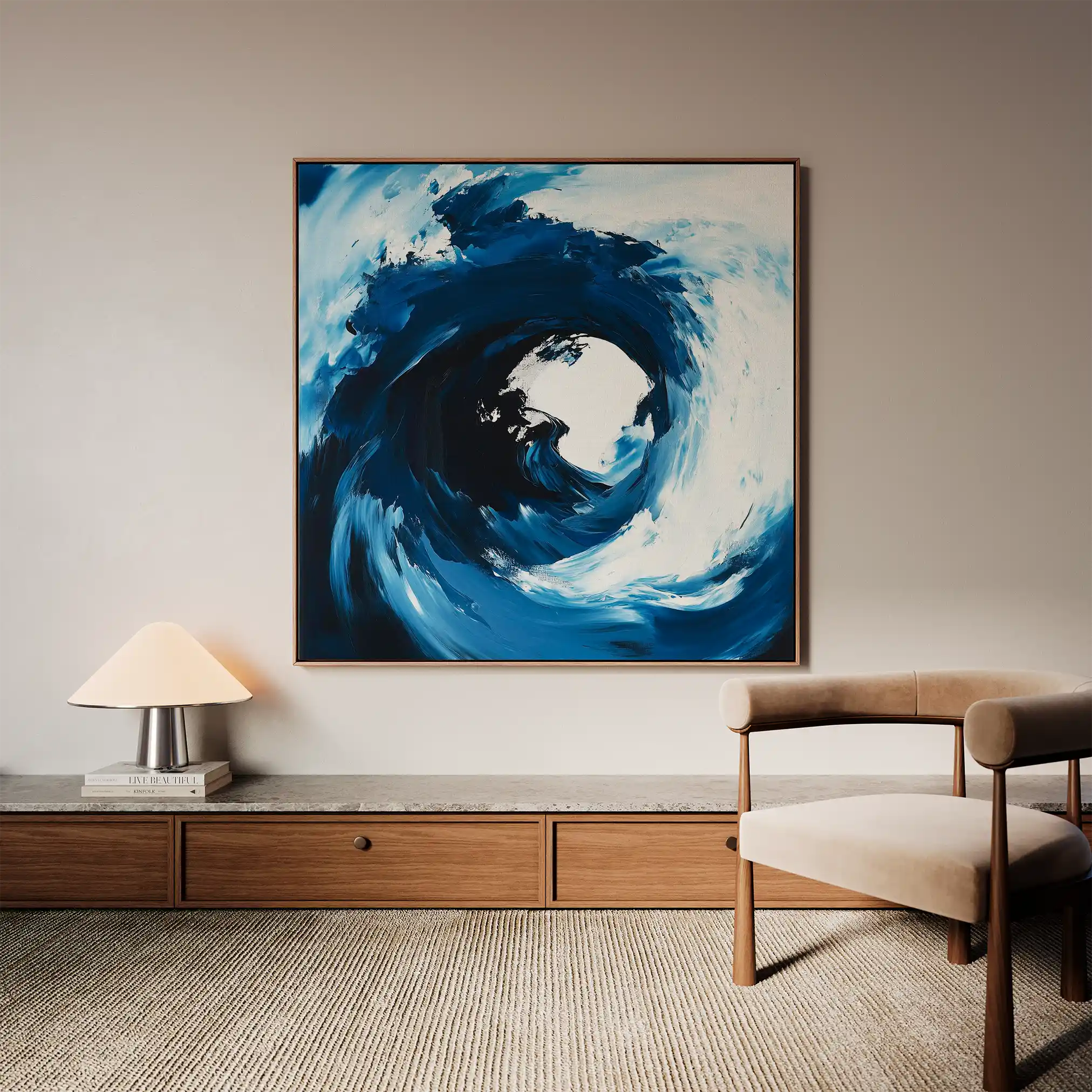 Abstract Canvas Wall Art WAD1007-A 80 x 80 cm / Stretched on hidden frame