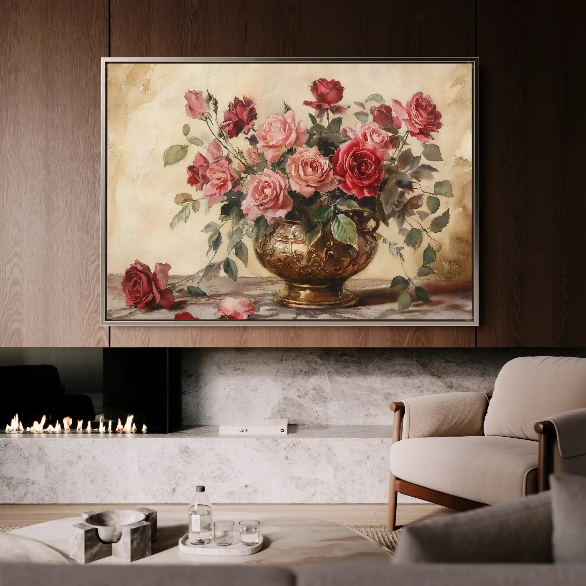 Floral Canvas Wall Art WAD1007-F 90 x 60 cm / Stretched on hidden frame