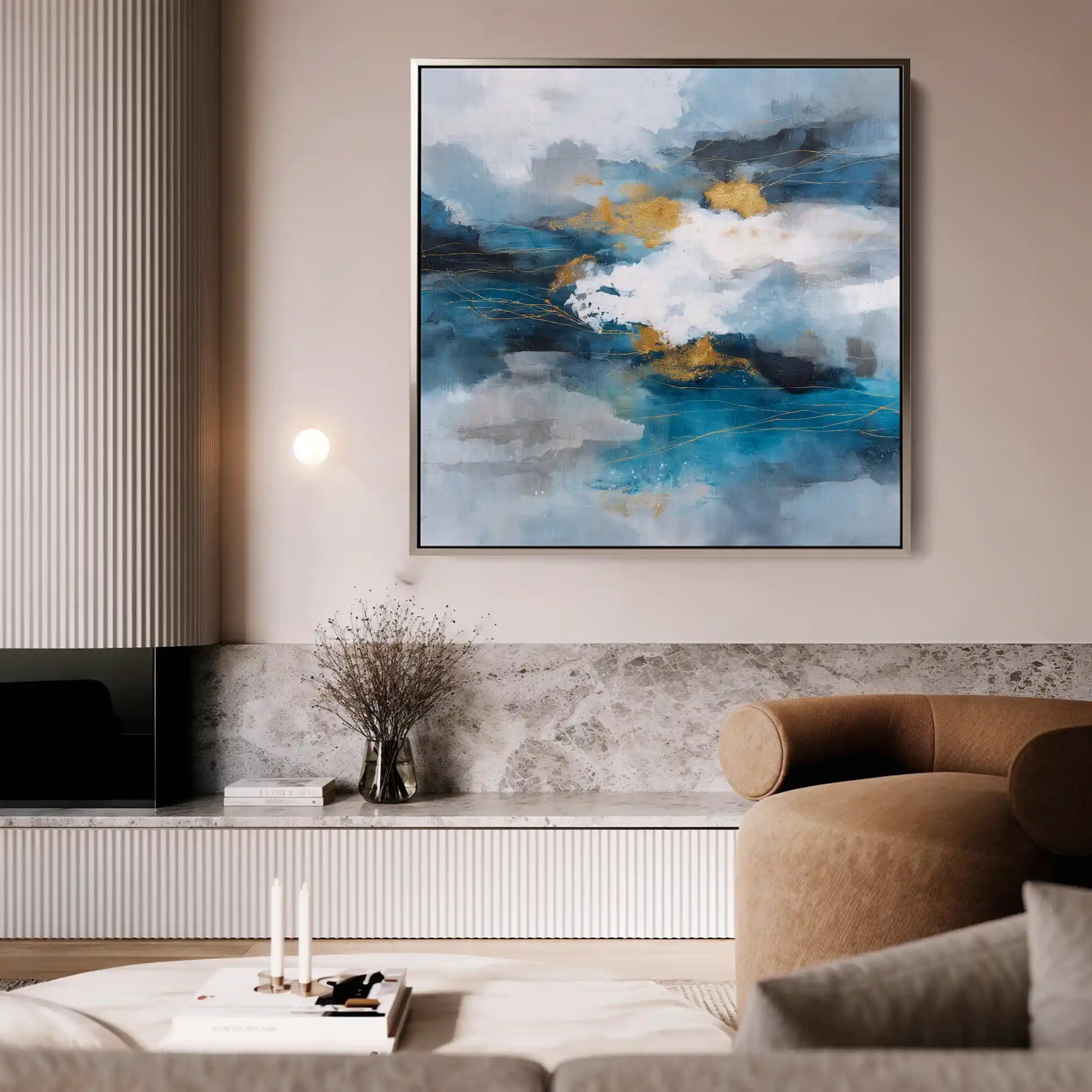 Abstract Canvas Wall Art WAD1008-A 80 x 80 cm / Stretched on hidden frame