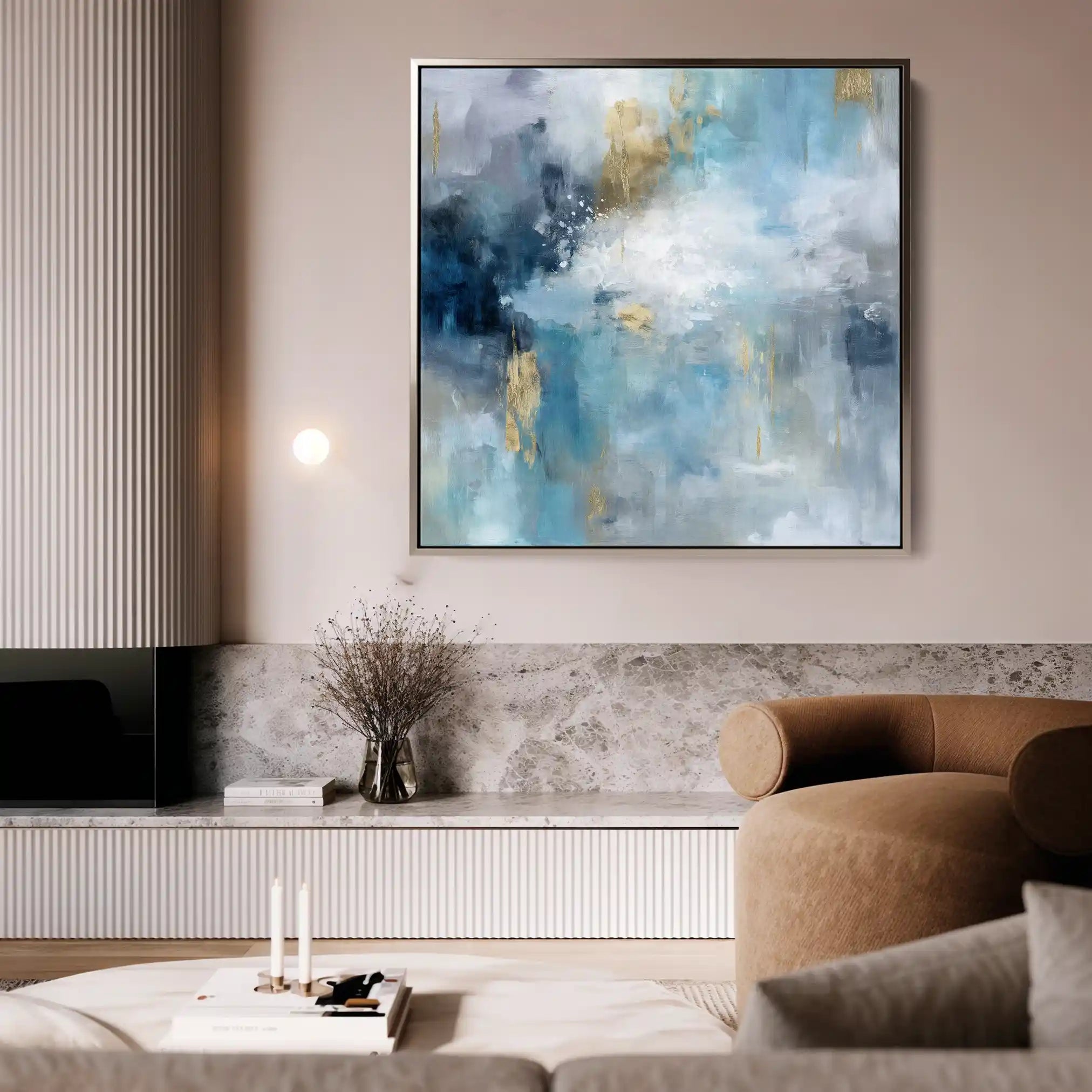 Abstract Canvas Wall Art WAD1009-A 80 x 80 cm / Stretched on hidden frame