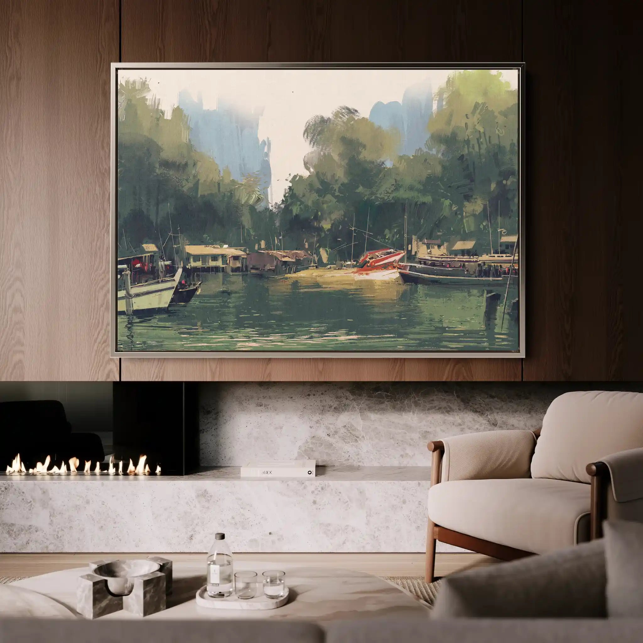 Landscape 101 Canvas Art 90 x 60 cm / Stretched on hidden frame
