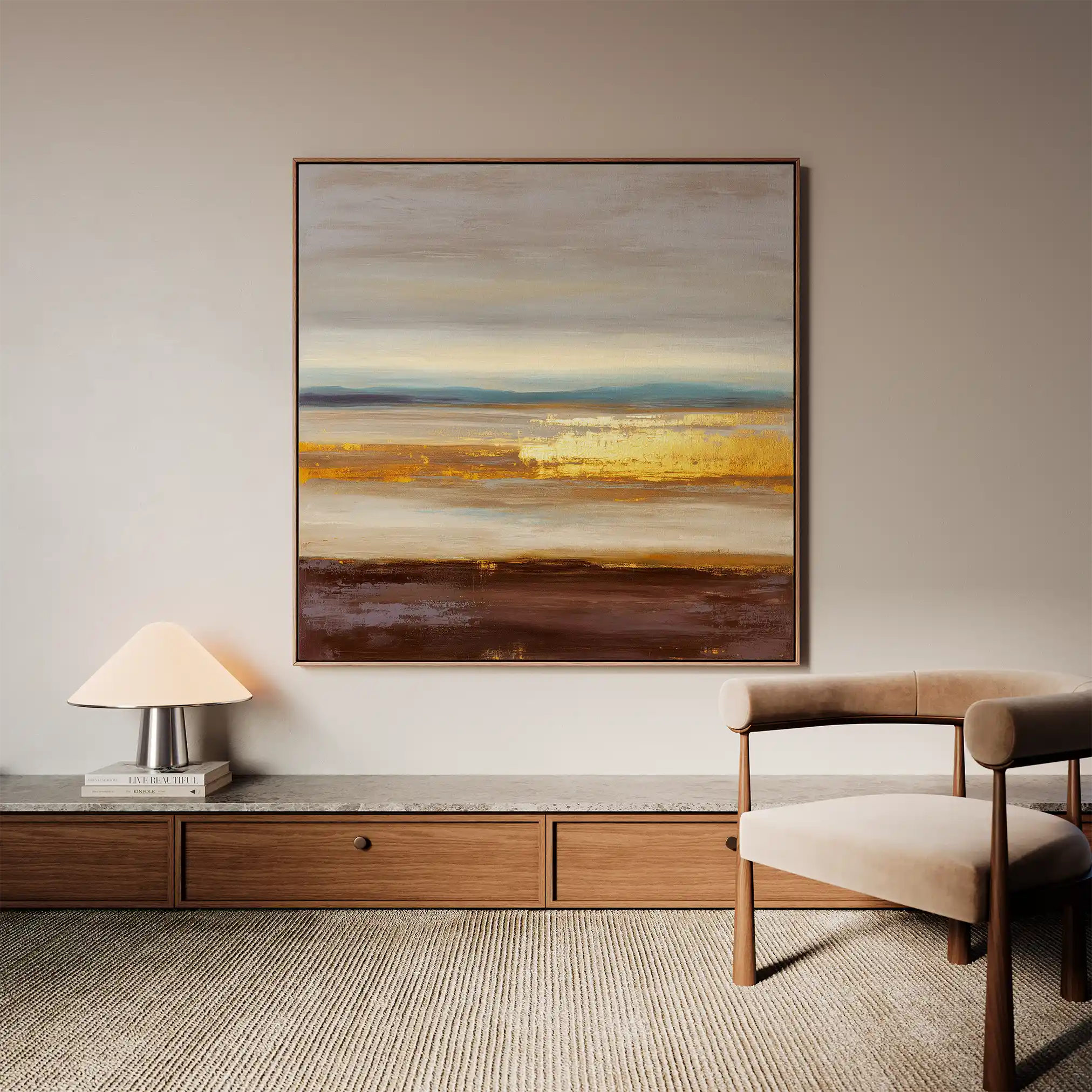Abstract Canvas Wall Art WAD1010-A 80 x 80 cm / Stretched on hidden frame