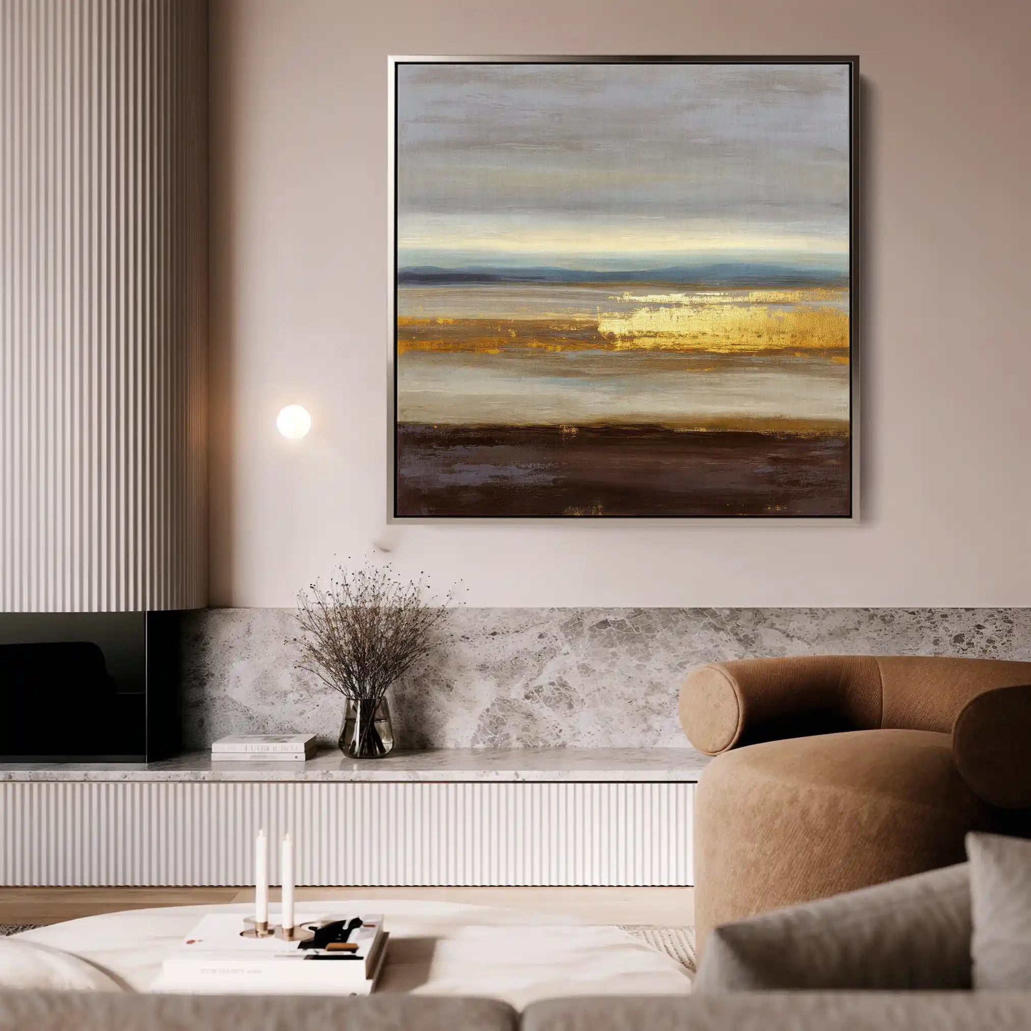 Abstract Canvas Wall Art WAD1010-A 80 x 80 cm / Stretched on hidden frame