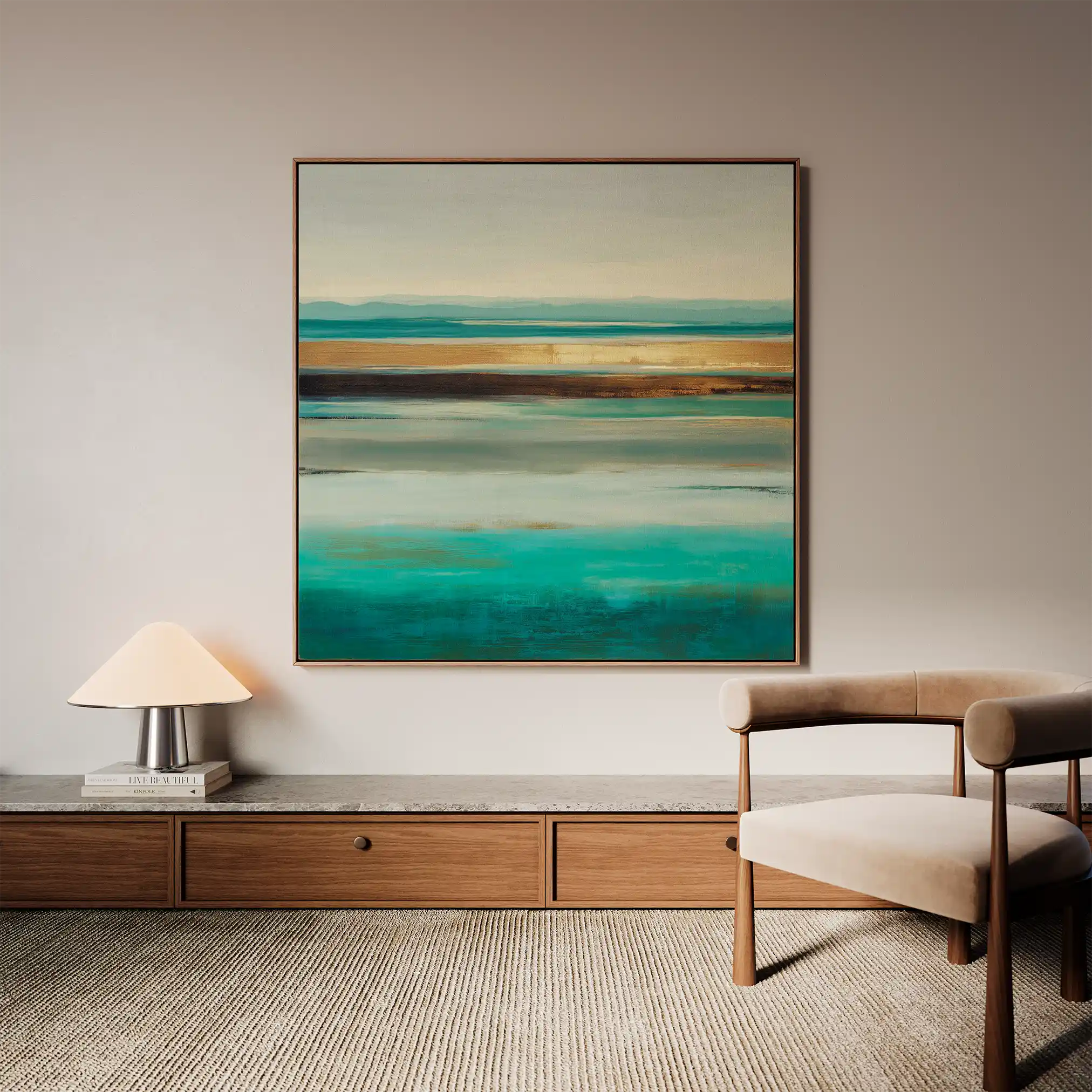Abstract Canvas Wall Art WAD1011-A 80 x 80 cm / Stretched on hidden frame