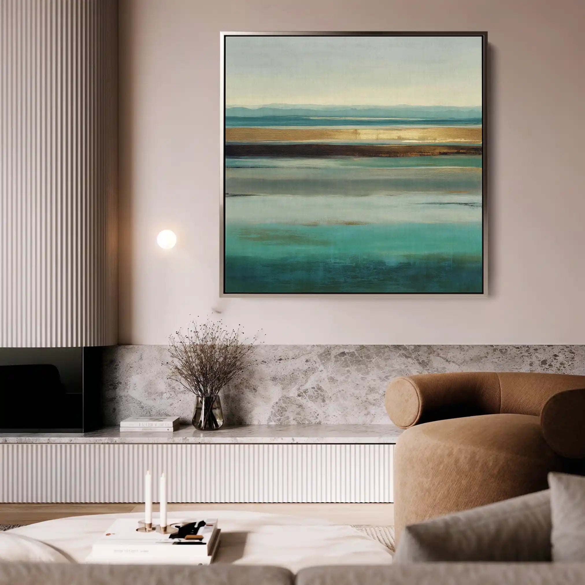 Abstract Canvas Wall Art WAD1011-A 80 x 80 cm / Stretched on hidden frame