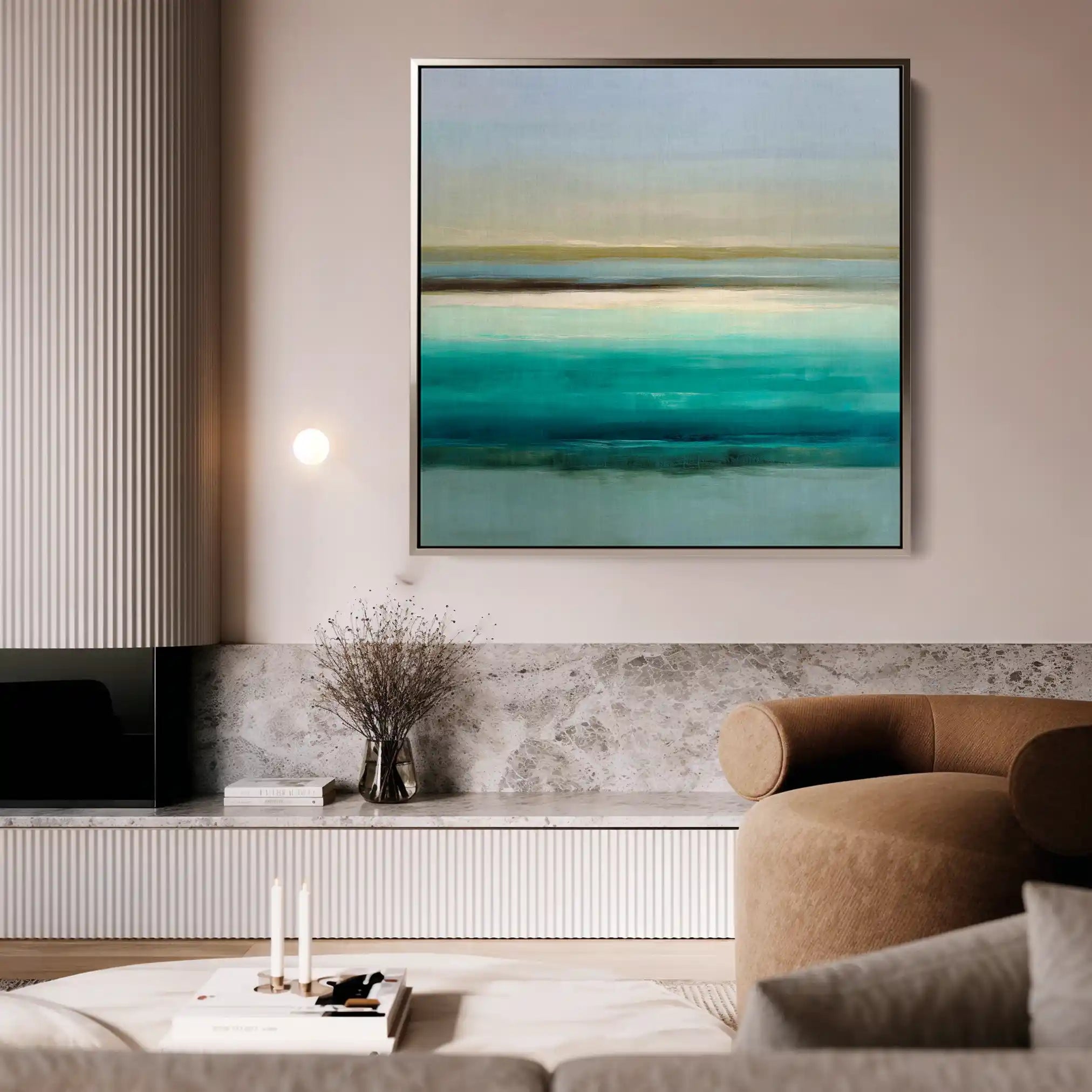 Abstract Canvas Wall Art WAD1012-A 80 x 80 cm / Stretched on hidden frame