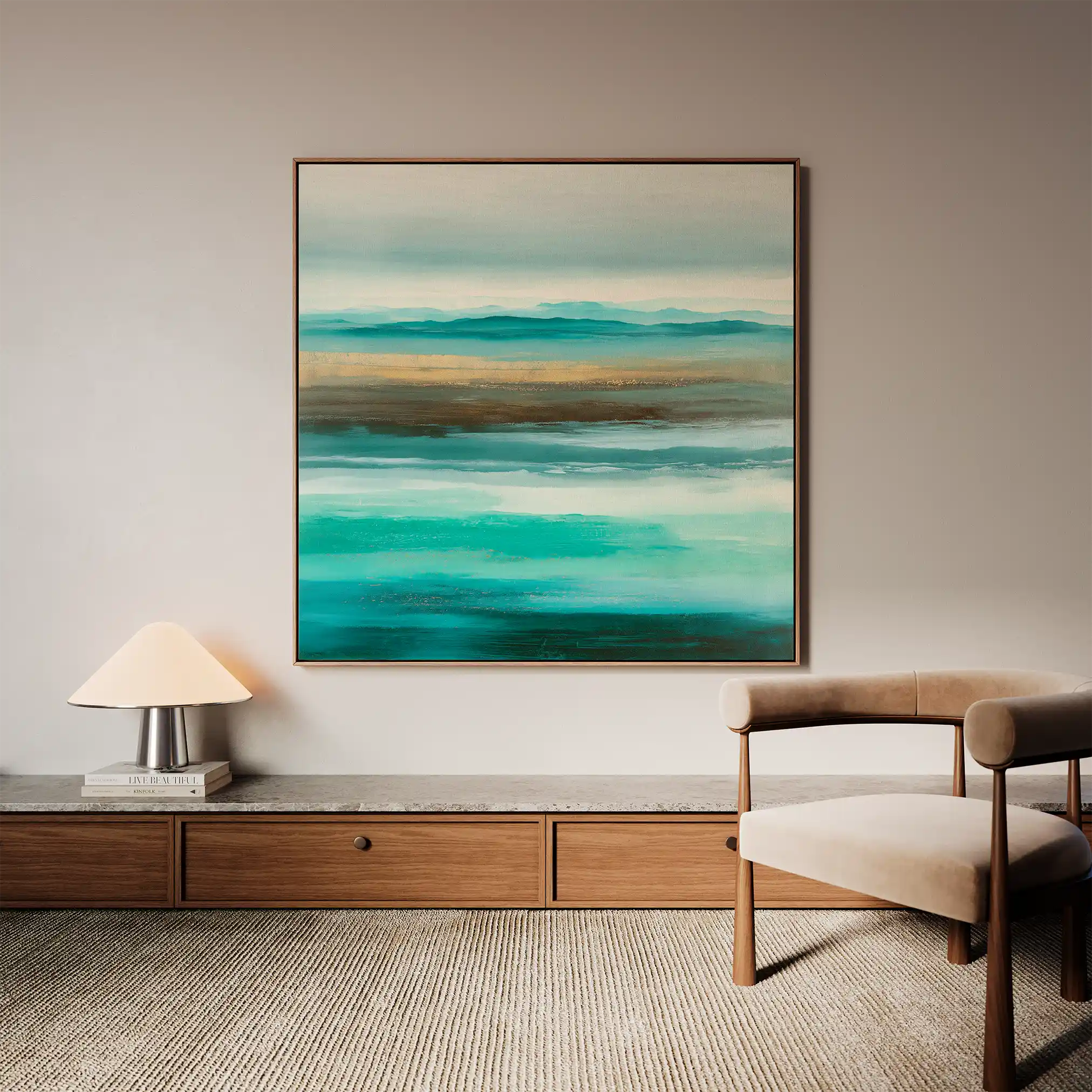 Abstract Canvas Wall Art WAD1013-A 80 x 80 cm / Stretched on hidden frame