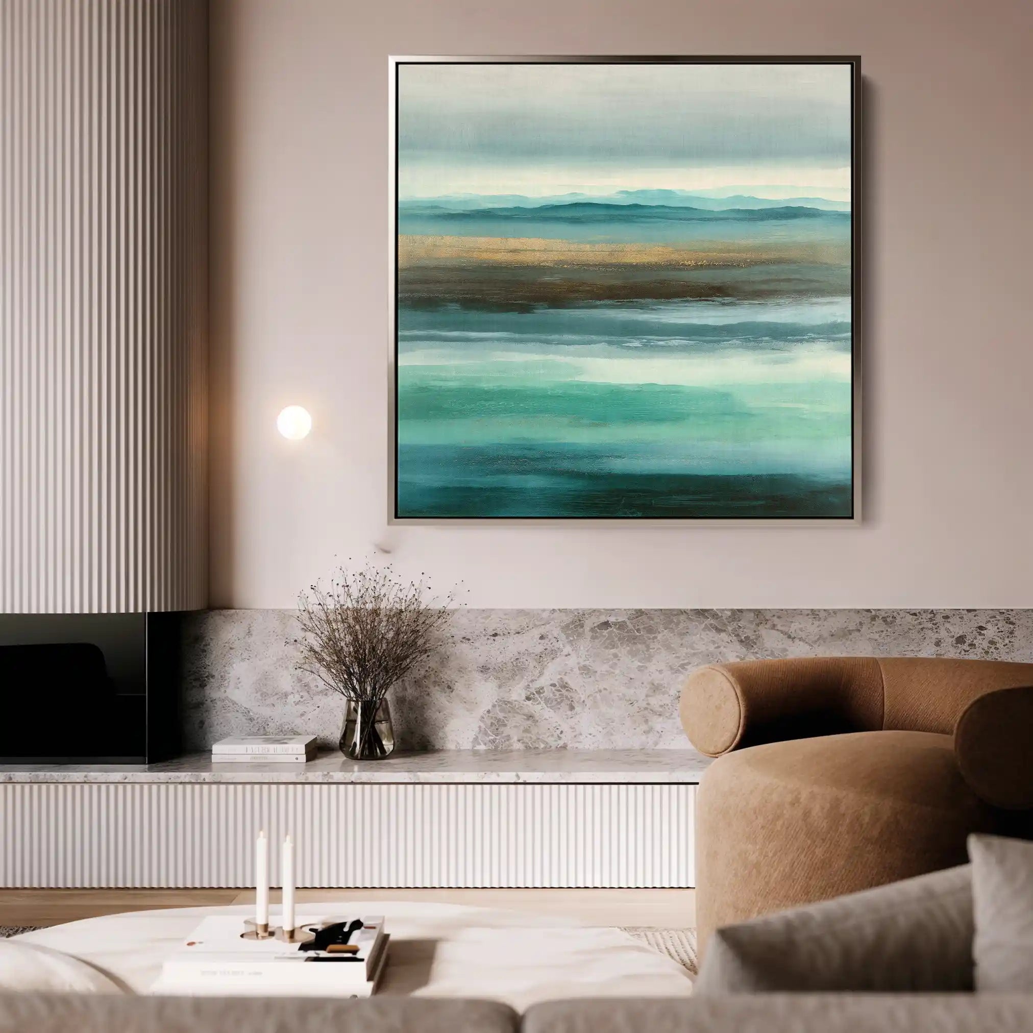 Abstract Canvas Wall Art WAD1013-A 80 x 80 cm / Stretched on hidden frame