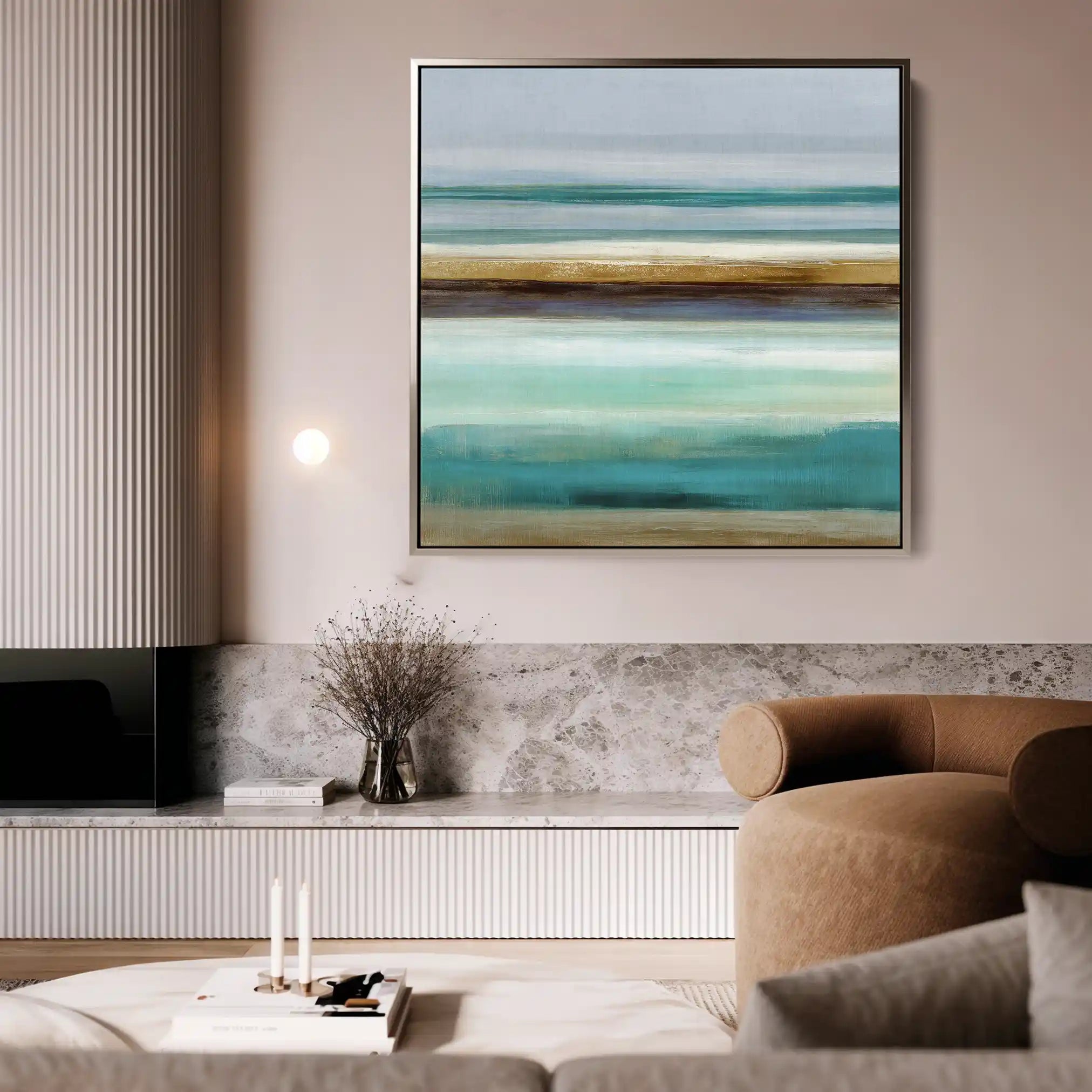 Abstract Canvas Wall Art WAD1014-A 80 x 80 cm / Stretched on hidden frame