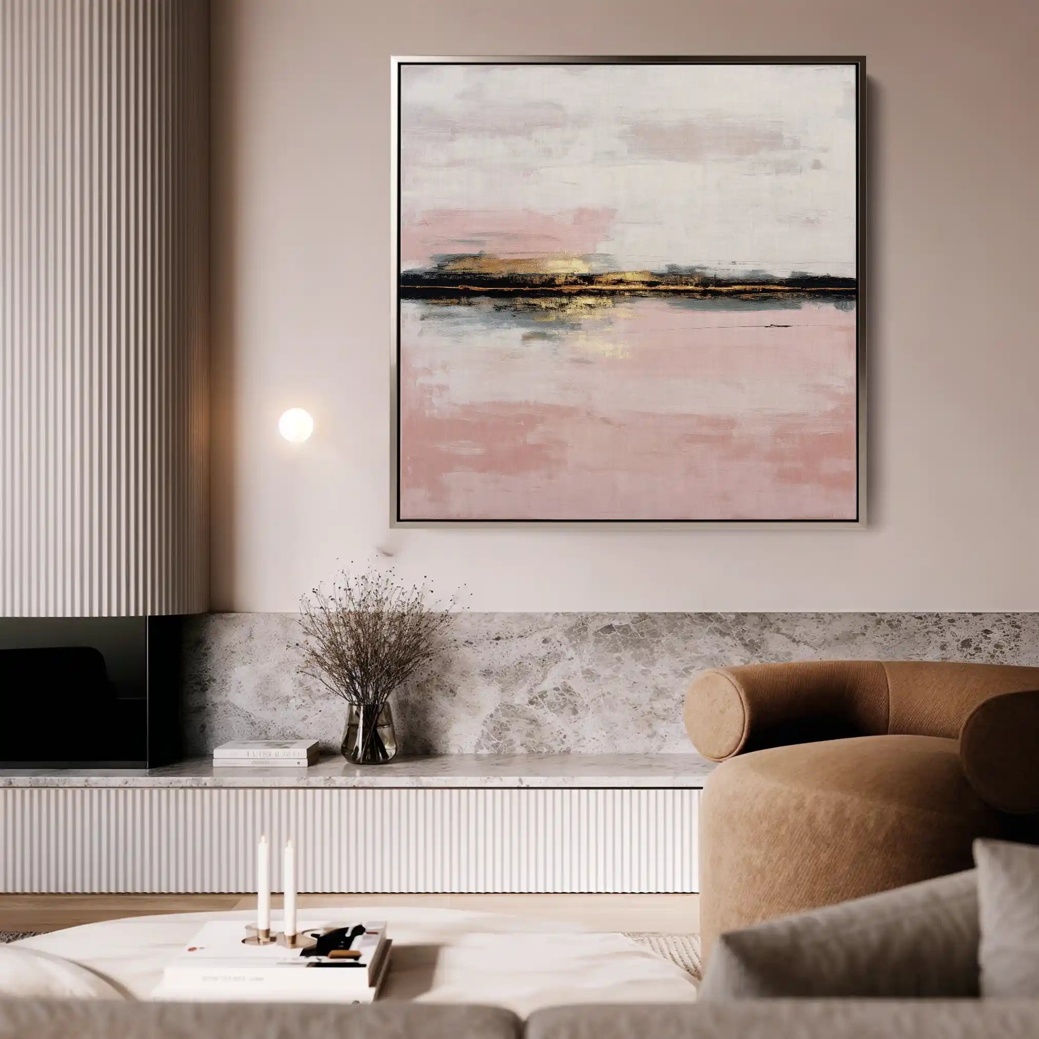 Abstract Canvas Wall Art WAD1015-A 80 x 80 cm / Stretched on hidden frame