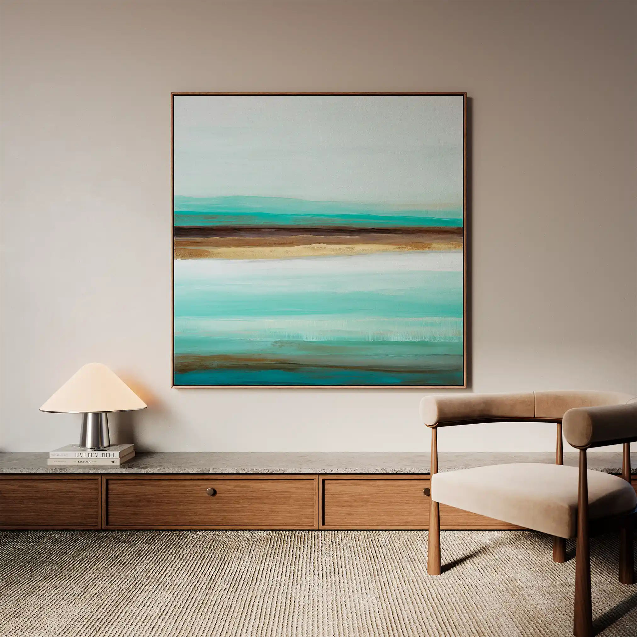 Abstract Canvas Wall Art WAD1016-A 80 x 80 cm / Stretched on hidden frame