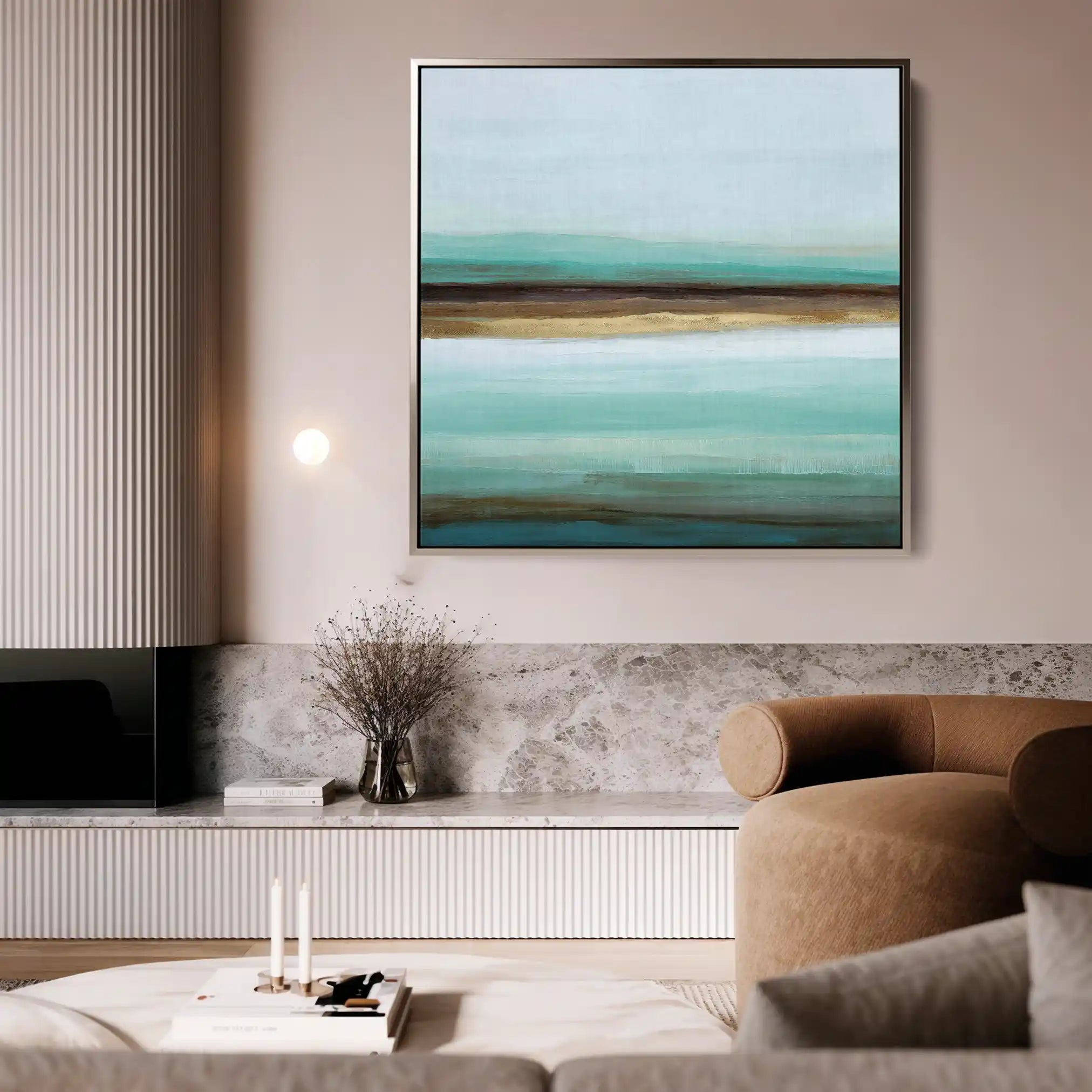 Abstract Canvas Wall Art WAD1016-A 80 x 80 cm / Stretched on hidden frame