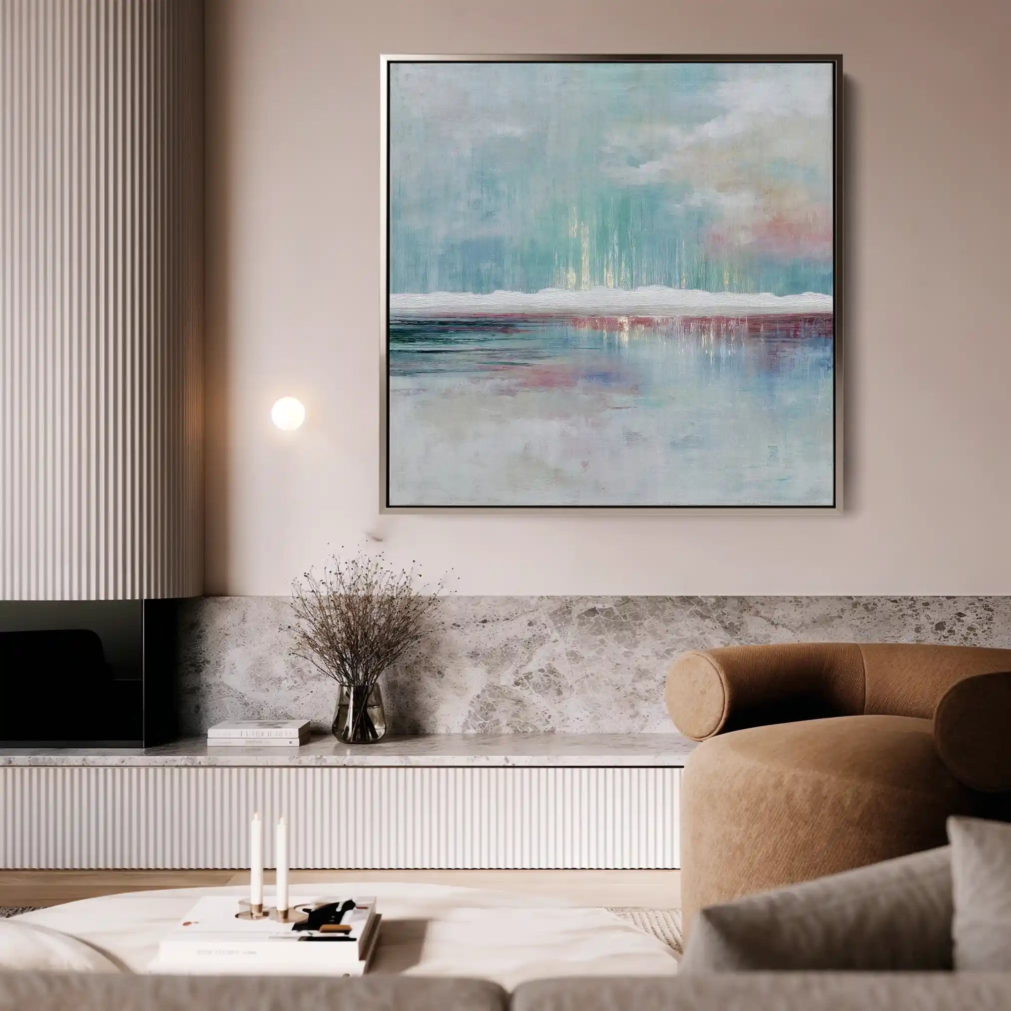 Abstract Canvas Wall Art WAD1018-A 80 x 80 cm / Stretched on hidden frame
