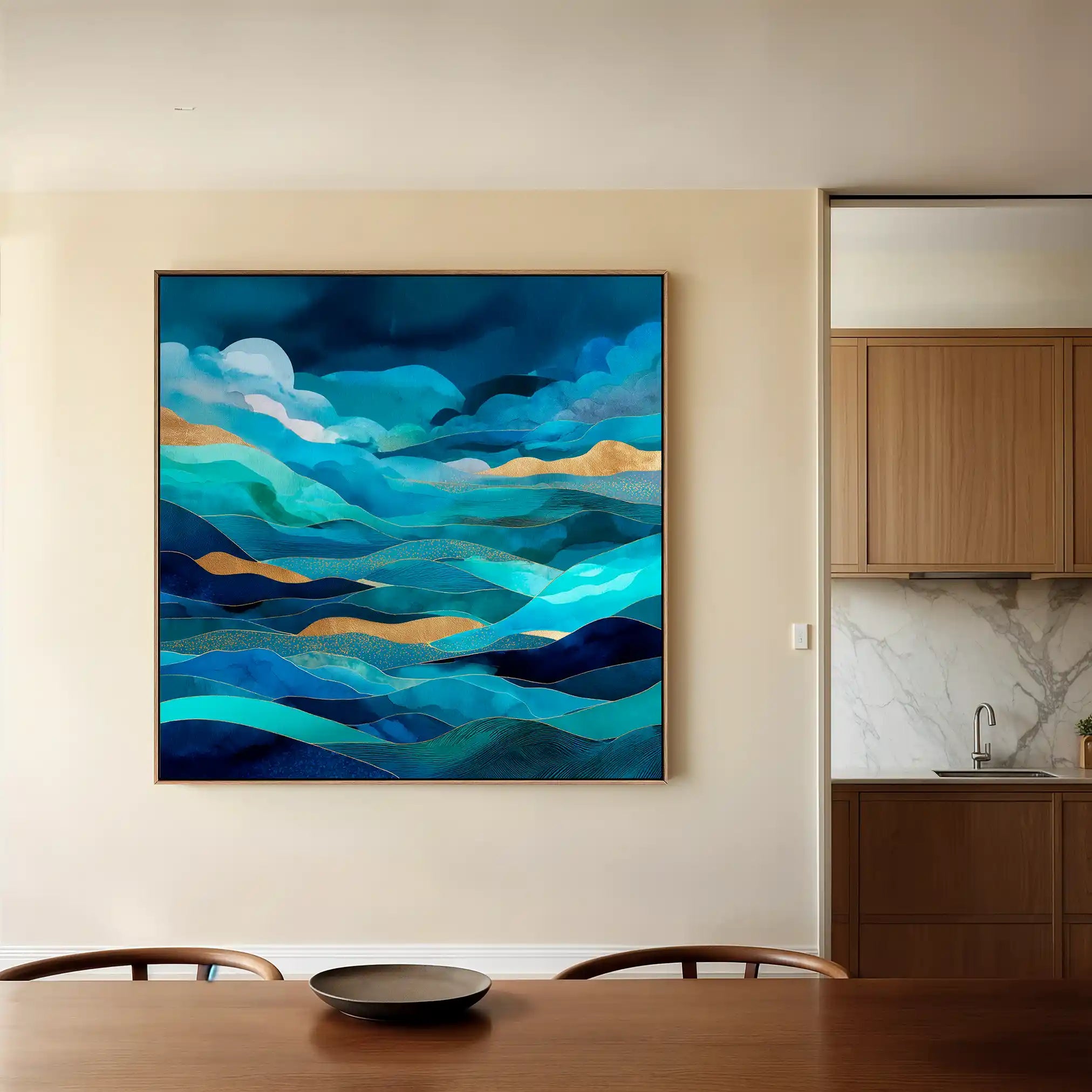 Abstract Canvas Wall Art WAD1019-A 80 x 80 cm / Stretched on hidden frame