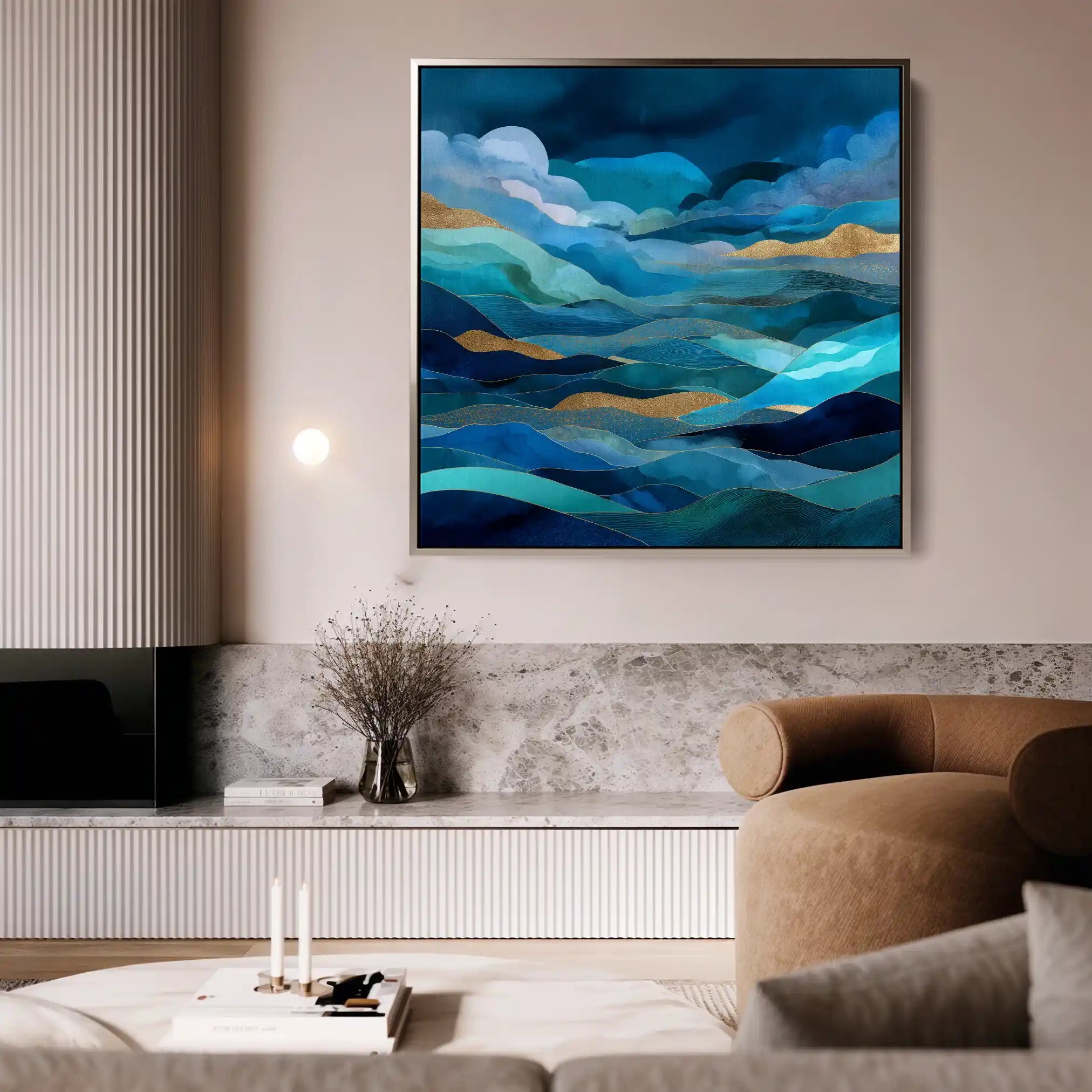 Abstract Canvas Wall Art WAD1019-A 80 x 80 cm / Stretched on hidden frame