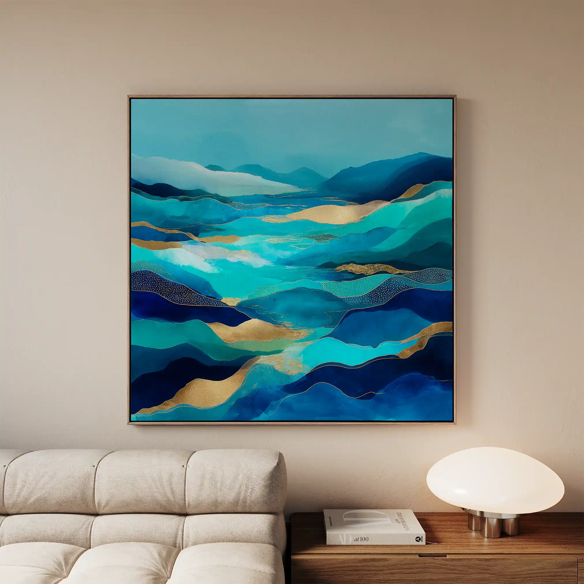 Abstract Canvas Wall Art WAD1020-A 80 x 80 cm / Stretched on hidden frame