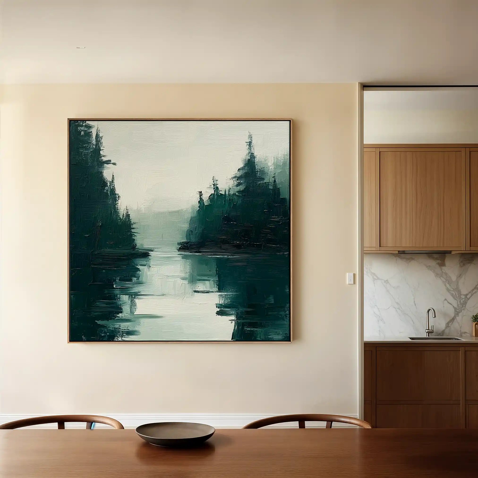 Abstract Canvas Wall Art WAD1021-A 80 x 80 cm / Stretched on hidden frame