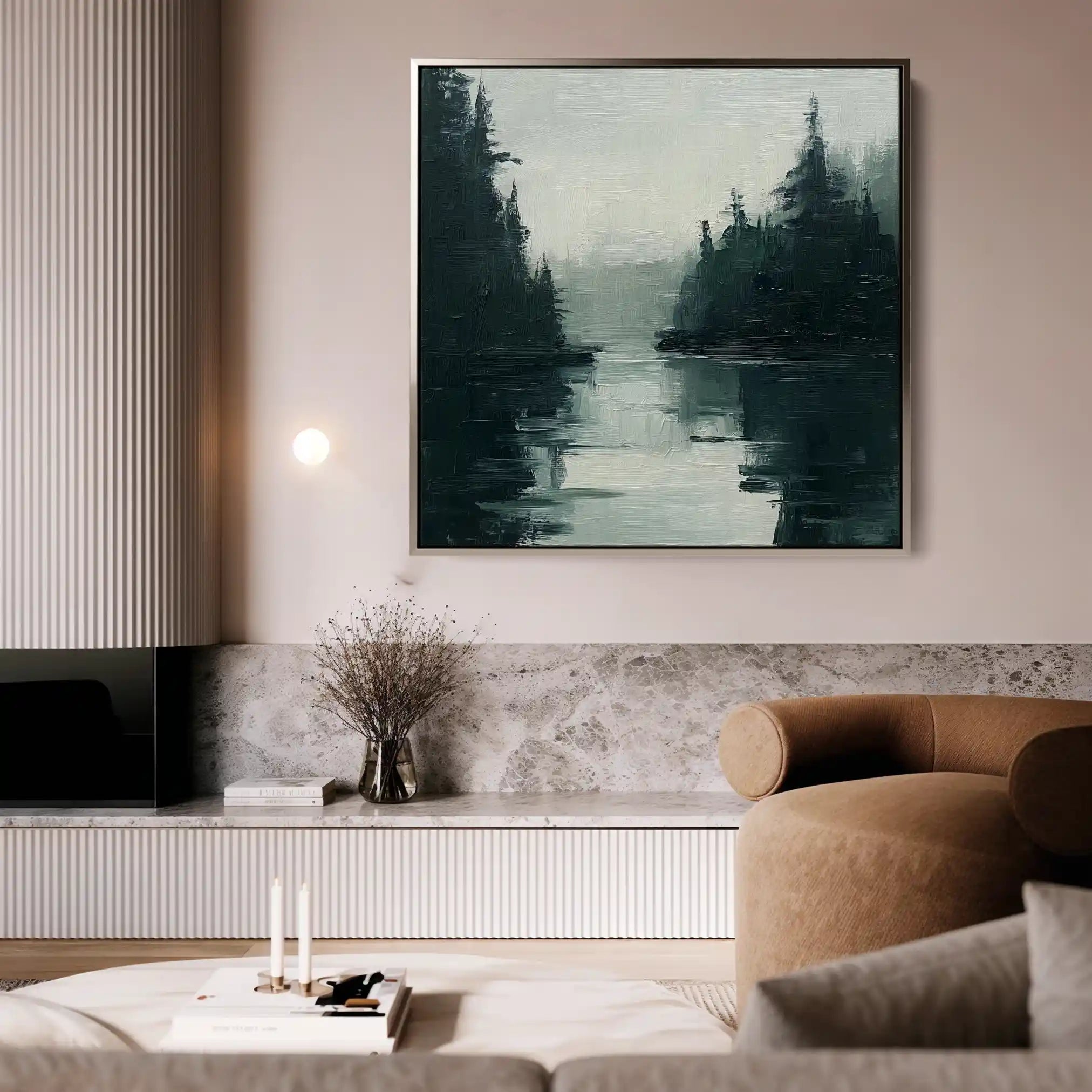 Abstract Canvas Wall Art WAD1021-A 80 x 80 cm / Stretched on hidden frame
