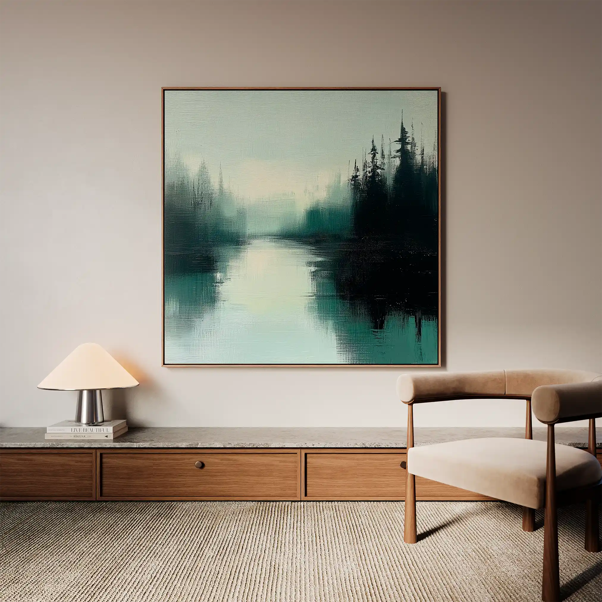 Abstract Canvas Wall Art WAD1022-A 80 x 80 cm / Stretched on hidden frame