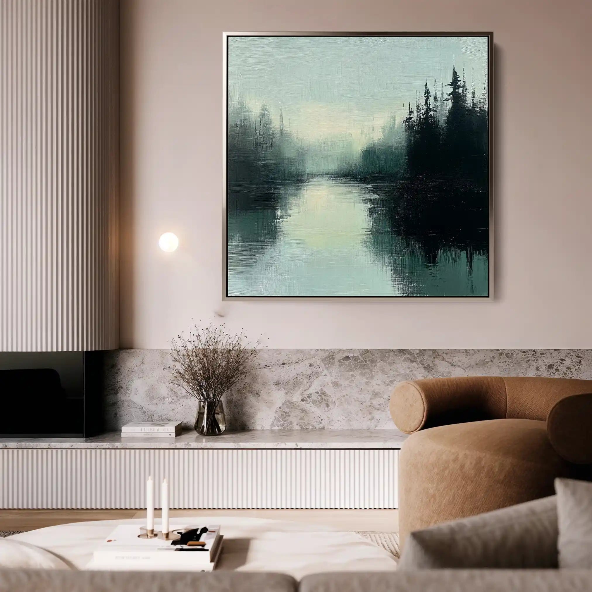 Abstract Canvas Wall Art WAD1022-A 80 x 80 cm / Stretched on hidden frame