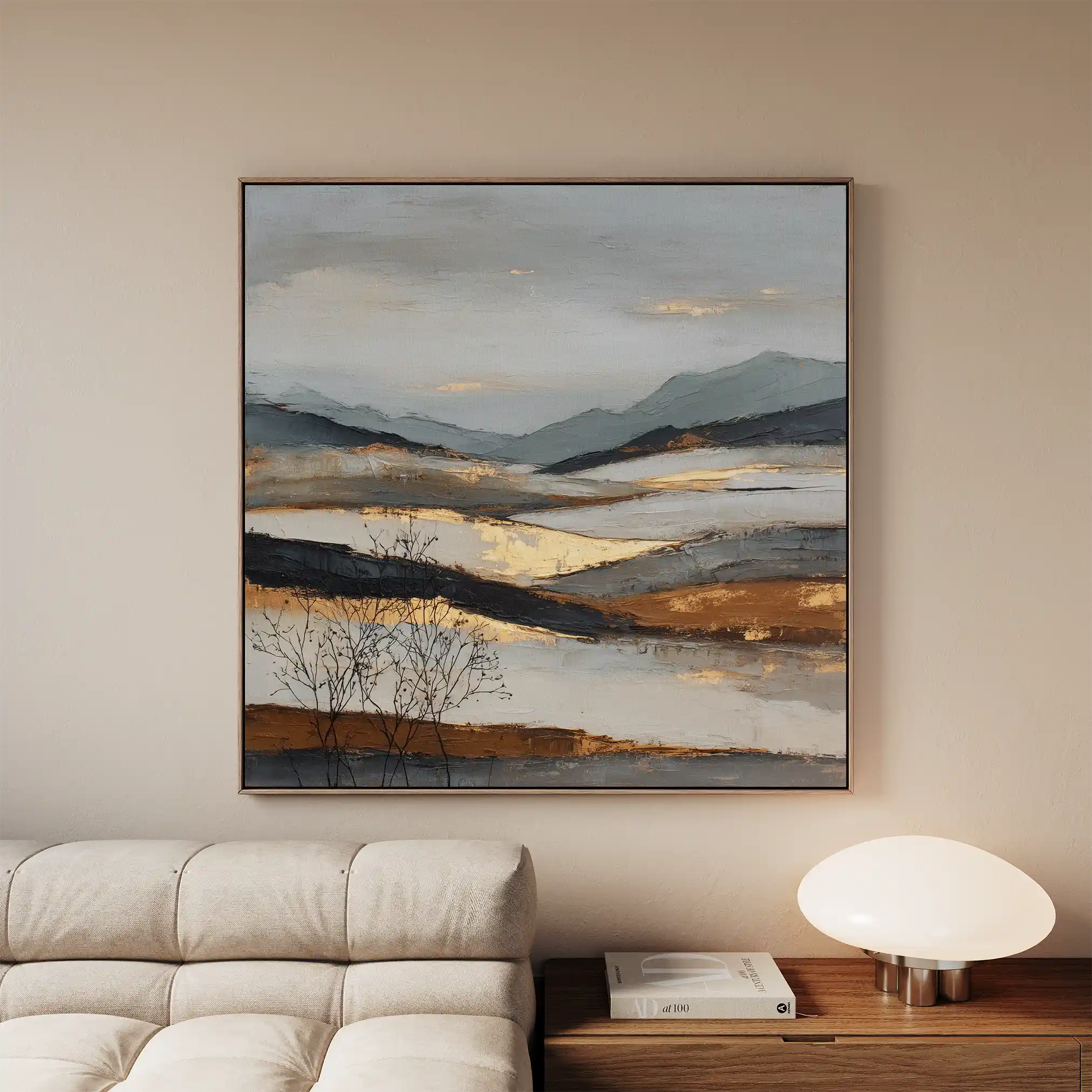 Abstract Canvas Wall Art WAD1023-A 80 x 80 cm / Stretched on hidden frame