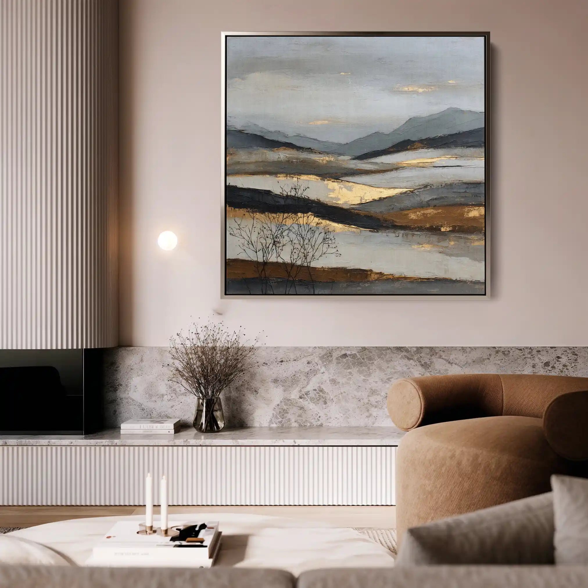 Abstract Canvas Wall Art WAD1023-A 80 x 80 cm / Stretched on hidden frame