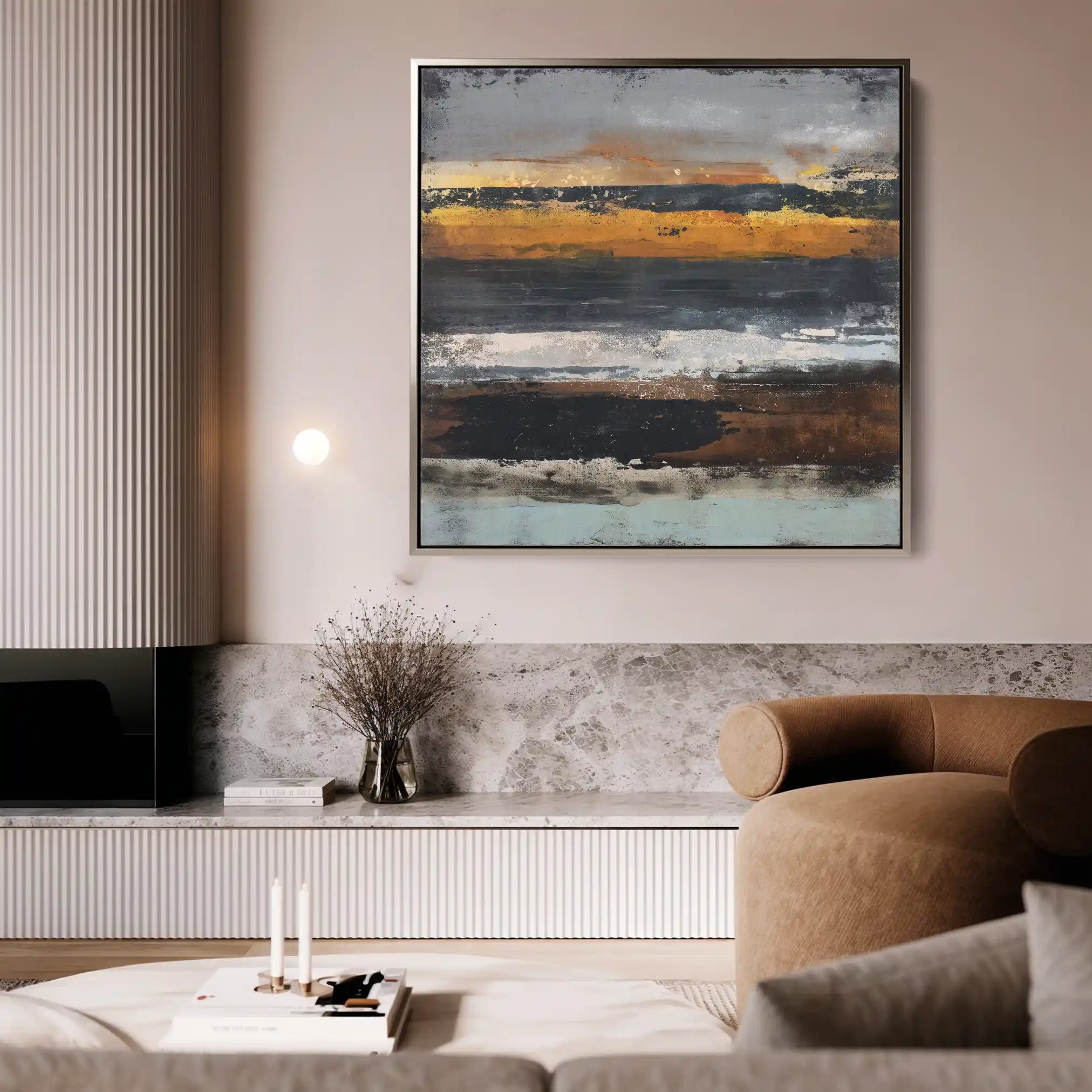 Abstract Canvas Wall Art WAD1024-A 80 x 80 cm / Stretched on hidden frame