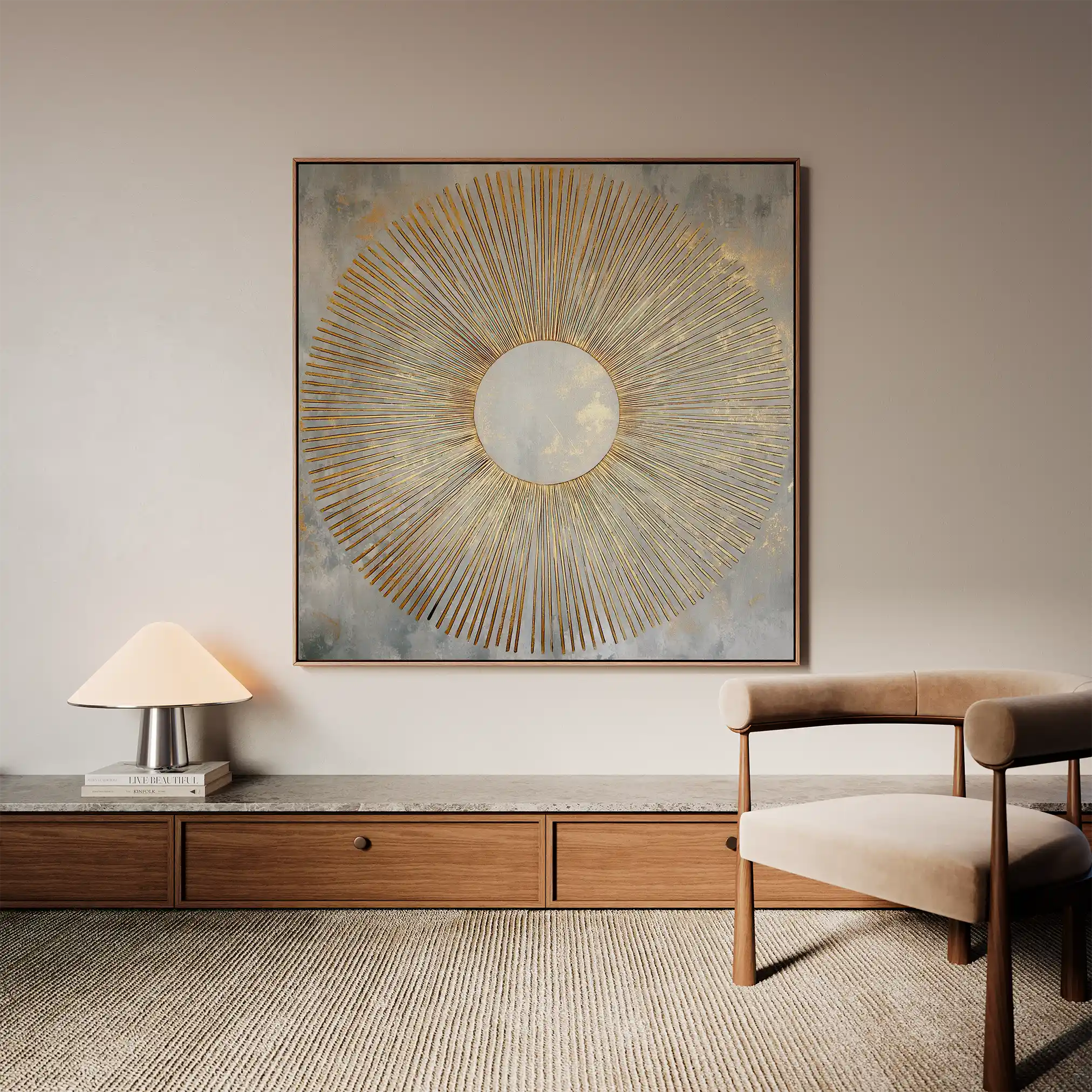 Abstract Canvas Wall Art WAD1025-A 80 x 80 cm / Stretched on hidden frame